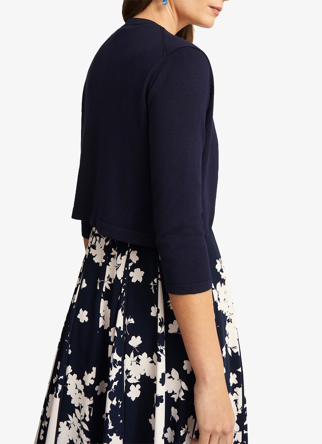 Hobbs Carrie bolero met stretch - achterkant donkerblauw