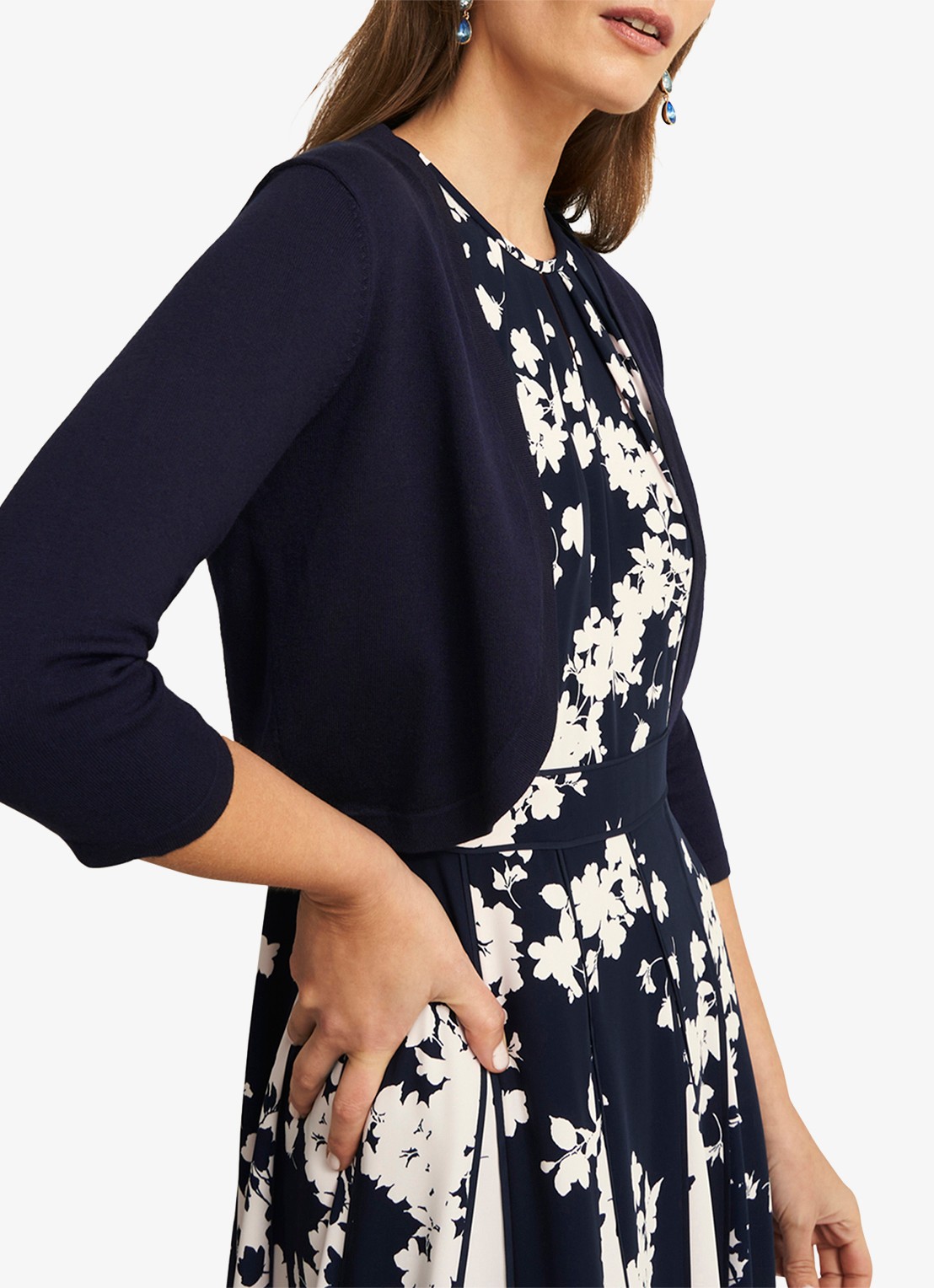 Hobbs Carrie bolero met stretch - detail 3 donkerblauw
