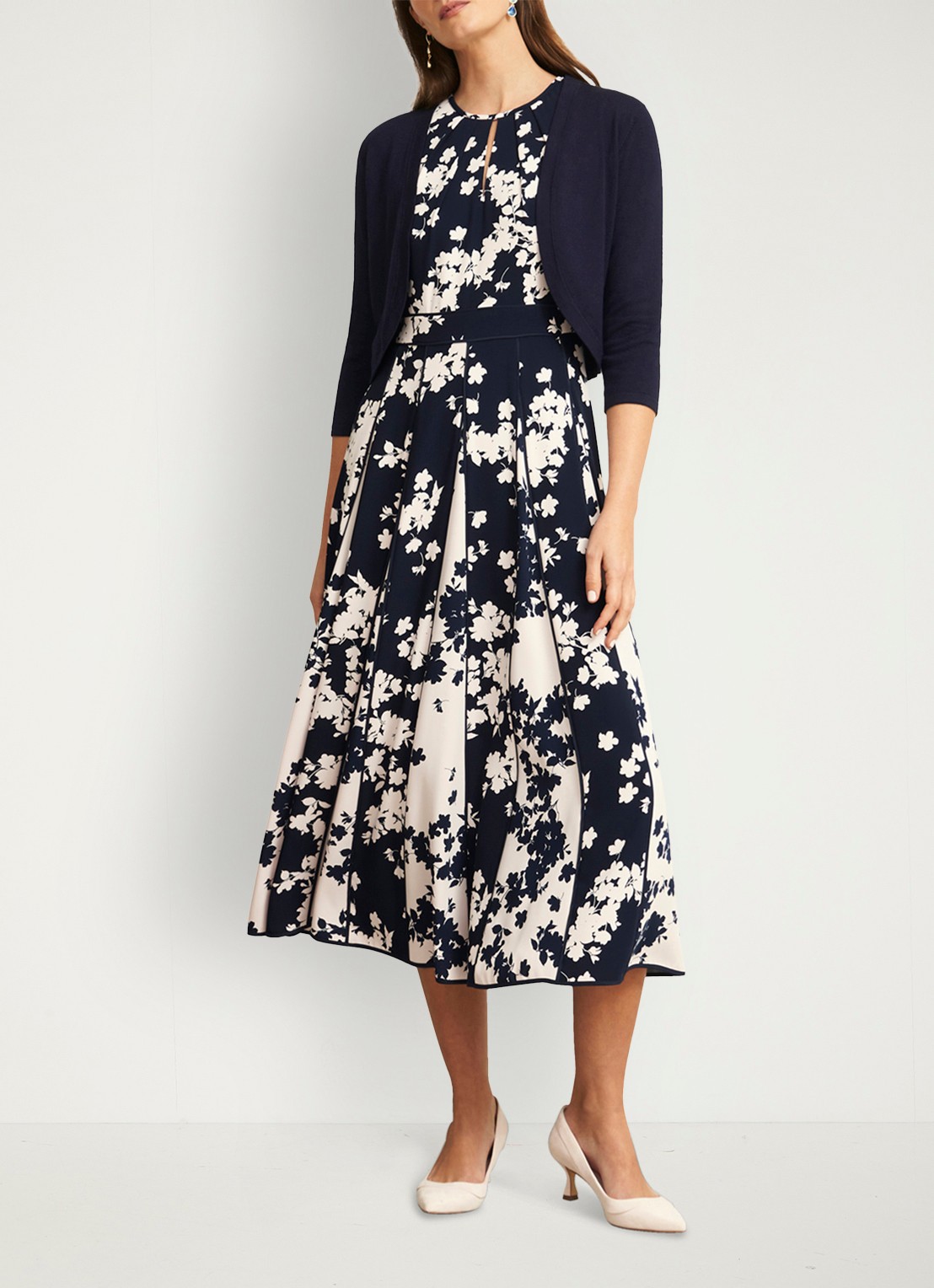 Hobbs Carrie bolero met stretch - voorkant 7 donkerblauw