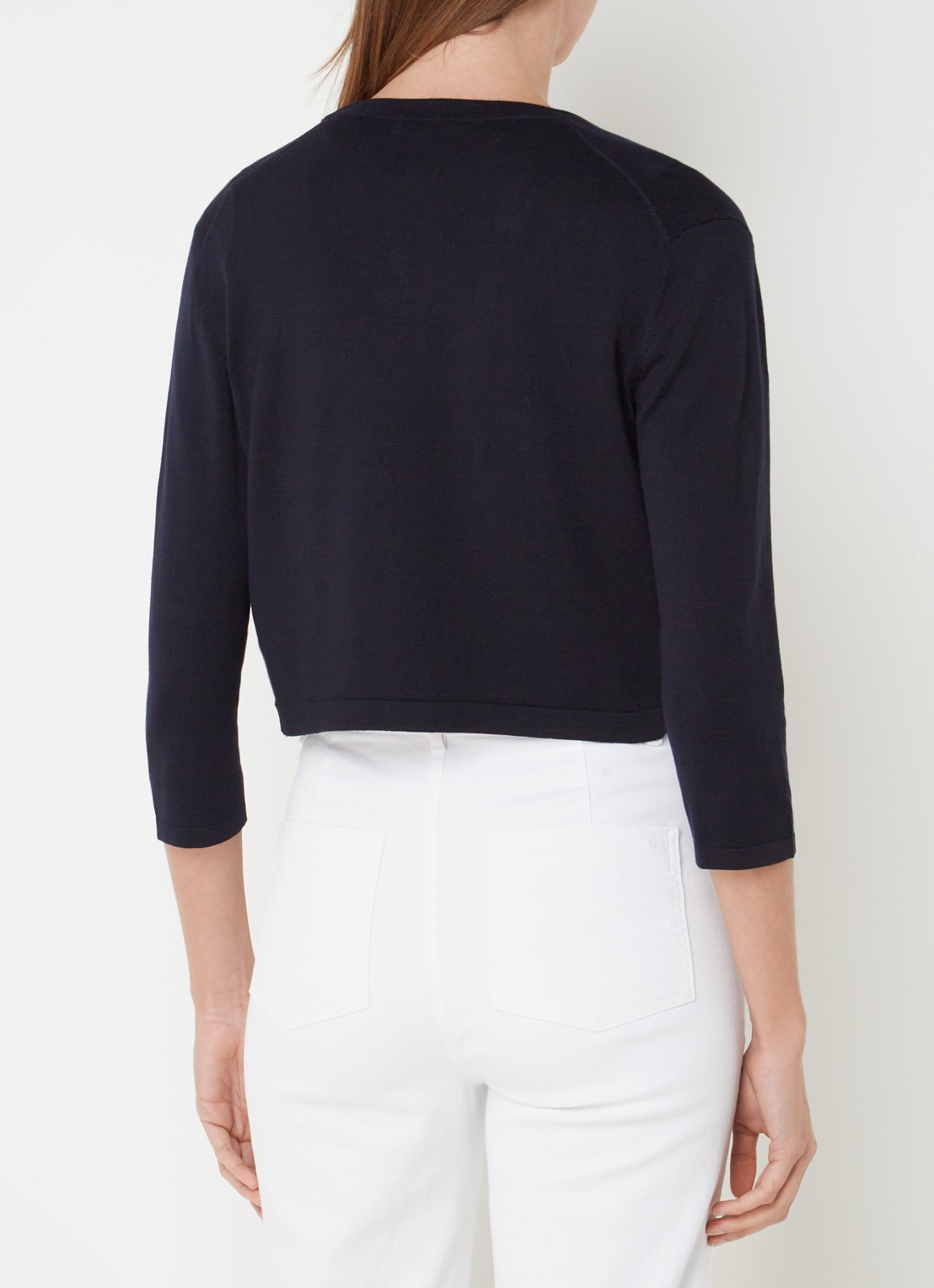 Hobbs Carrie bolero met stretch - achterkant 2 donkerblauw