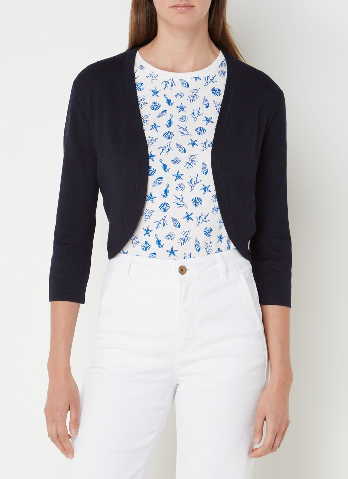 Hobbs Carrie bolero met stretch - detail 5 donkerblauw