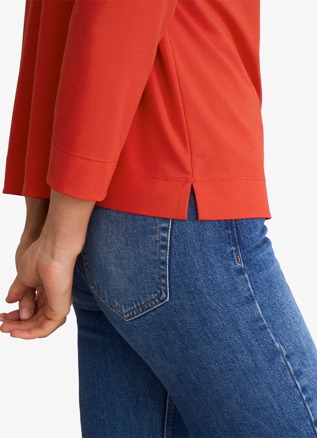 Hobbs Catriona top met boothals - detail 5 oranjerood
