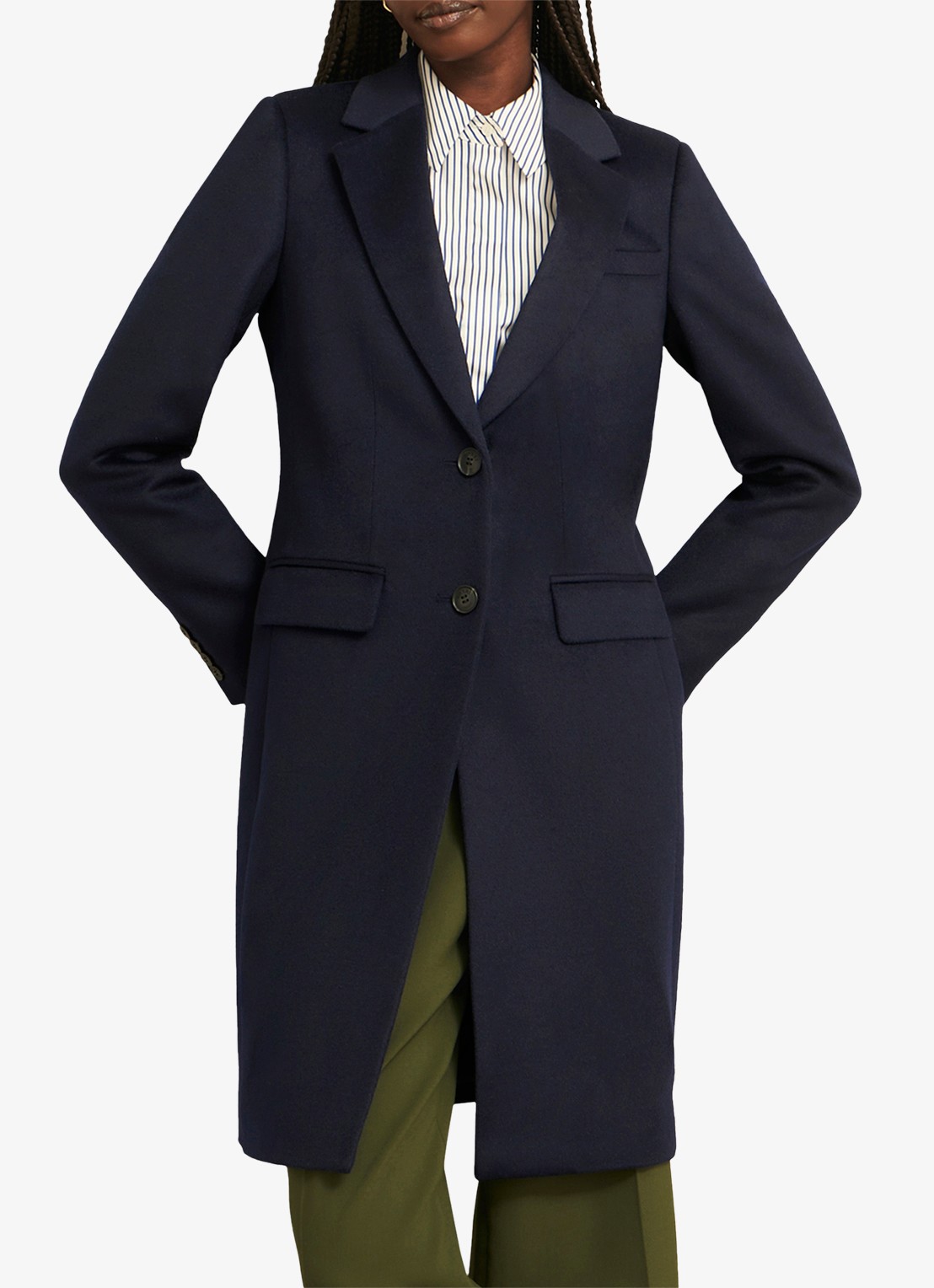 Hobbs Cavendish jas van wol met klepzakken  - detail 3 donkerblauw