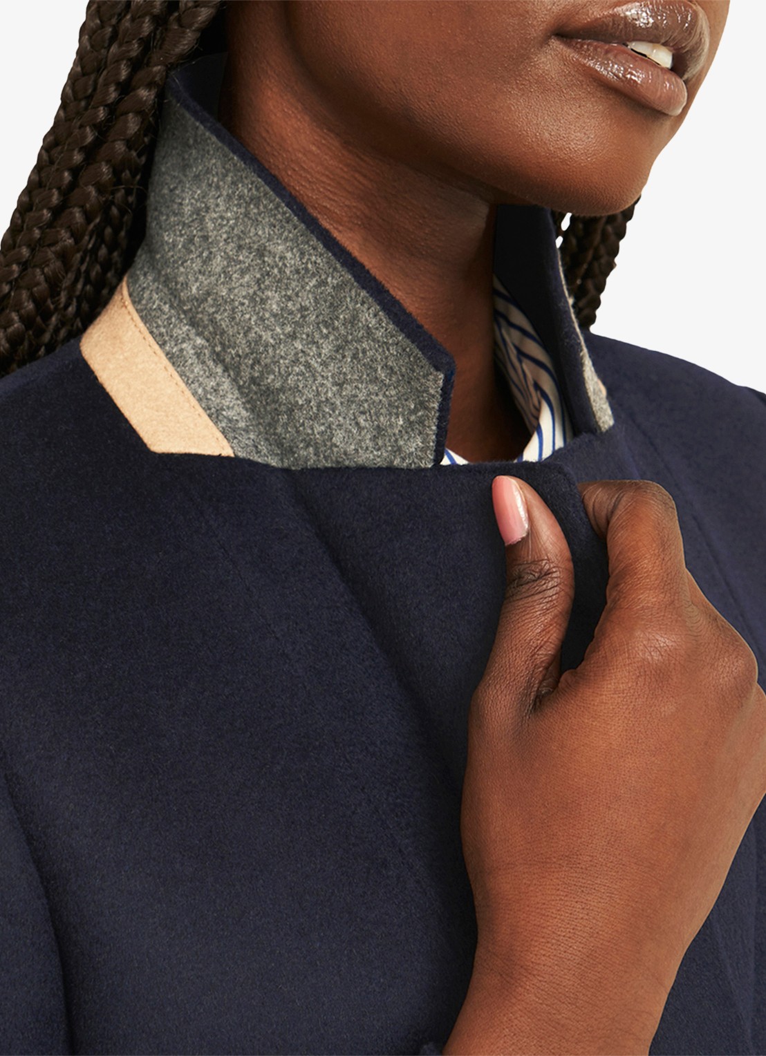 Hobbs Cavendish jas van wol met klepzakken  - detail 4 donkerblauw