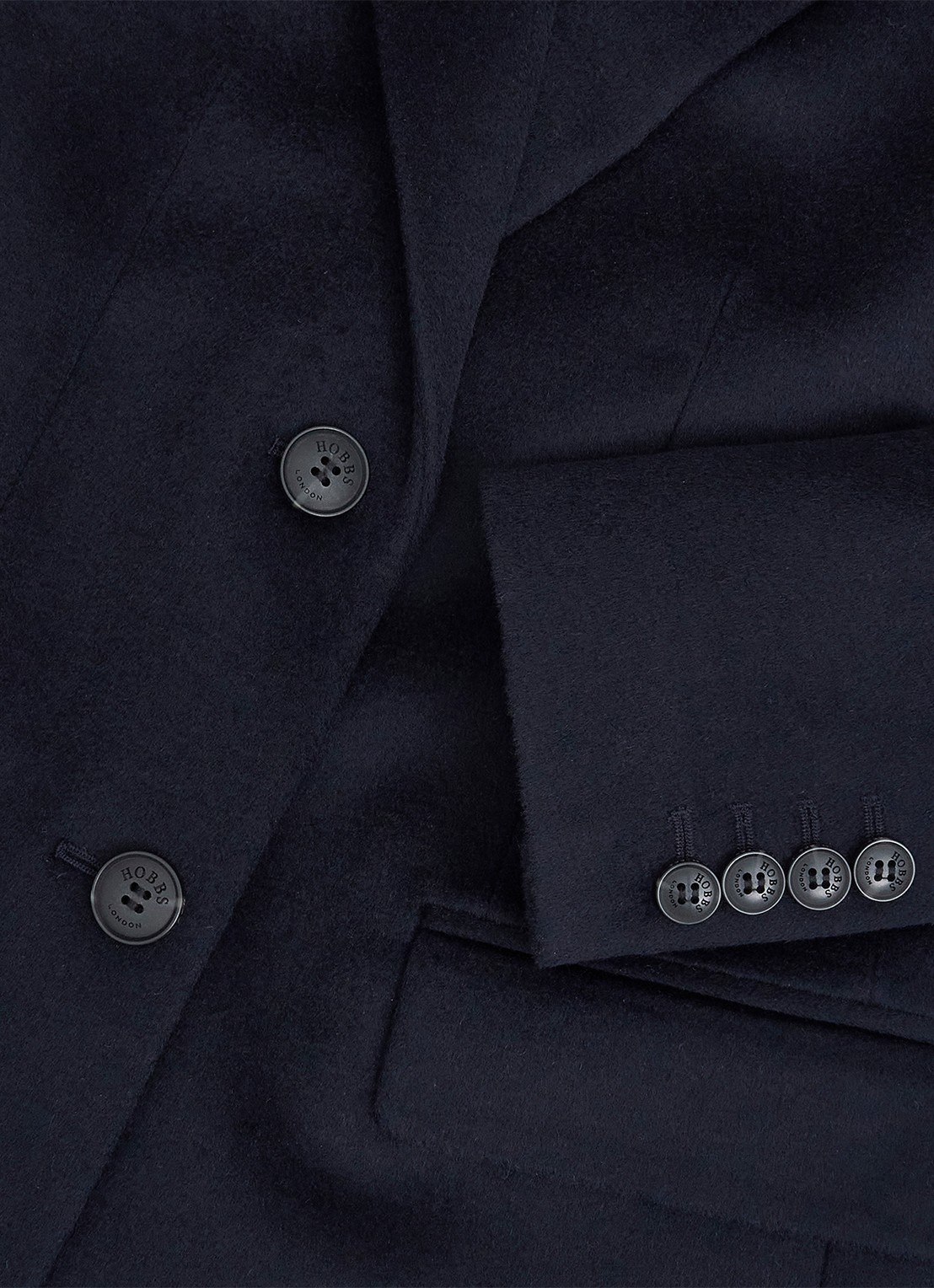 Hobbs Cavendish jas van wol met klepzakken  - detail 6 donkerblauw