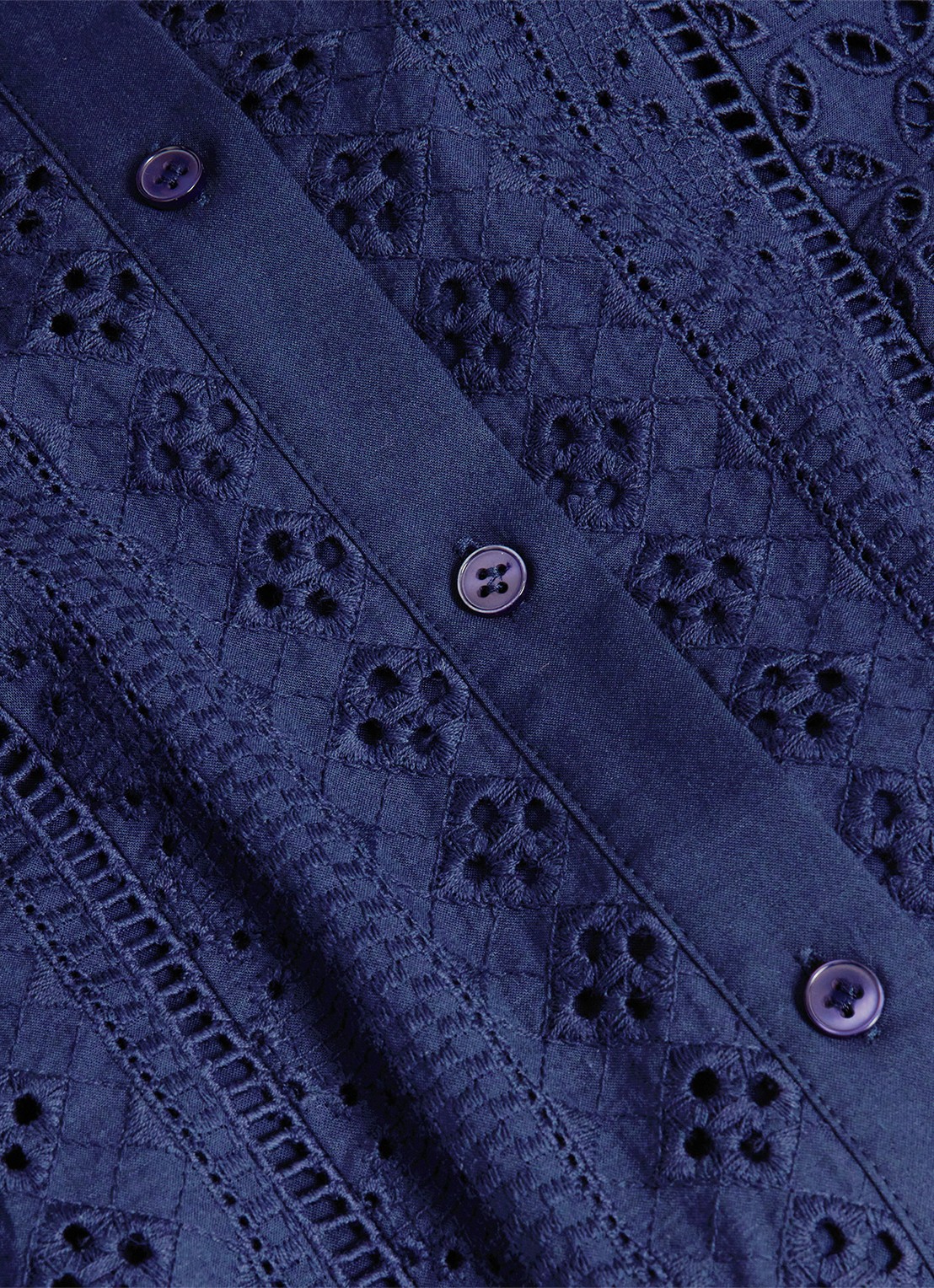 Hobbs Christie blouse met borduring - detail 3 donkerblauw