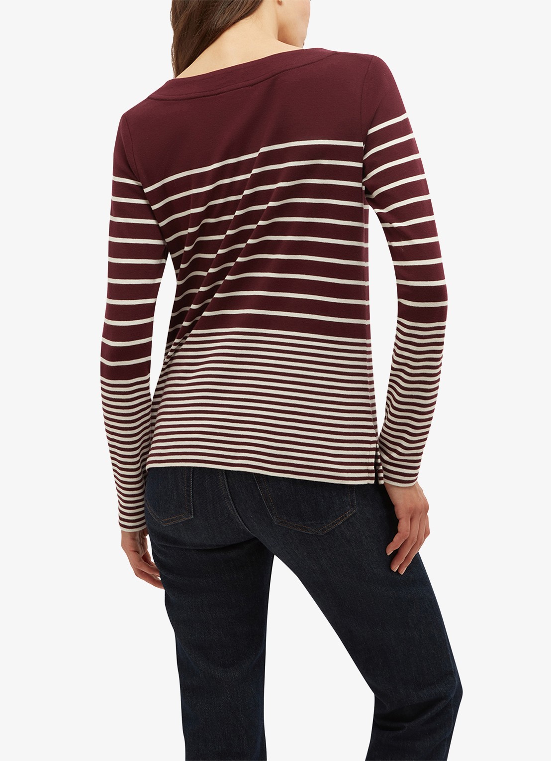 Hobbs Constance longsleeve met streepprint - achterkant 5 paars