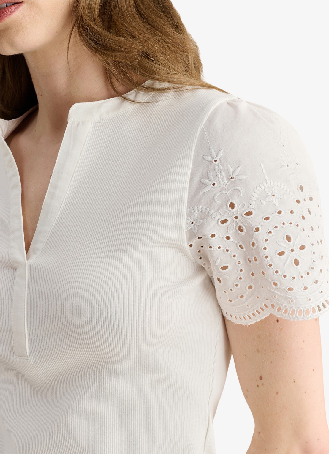 Hobbs Daphne tuniek met broderie - detail 5 wit