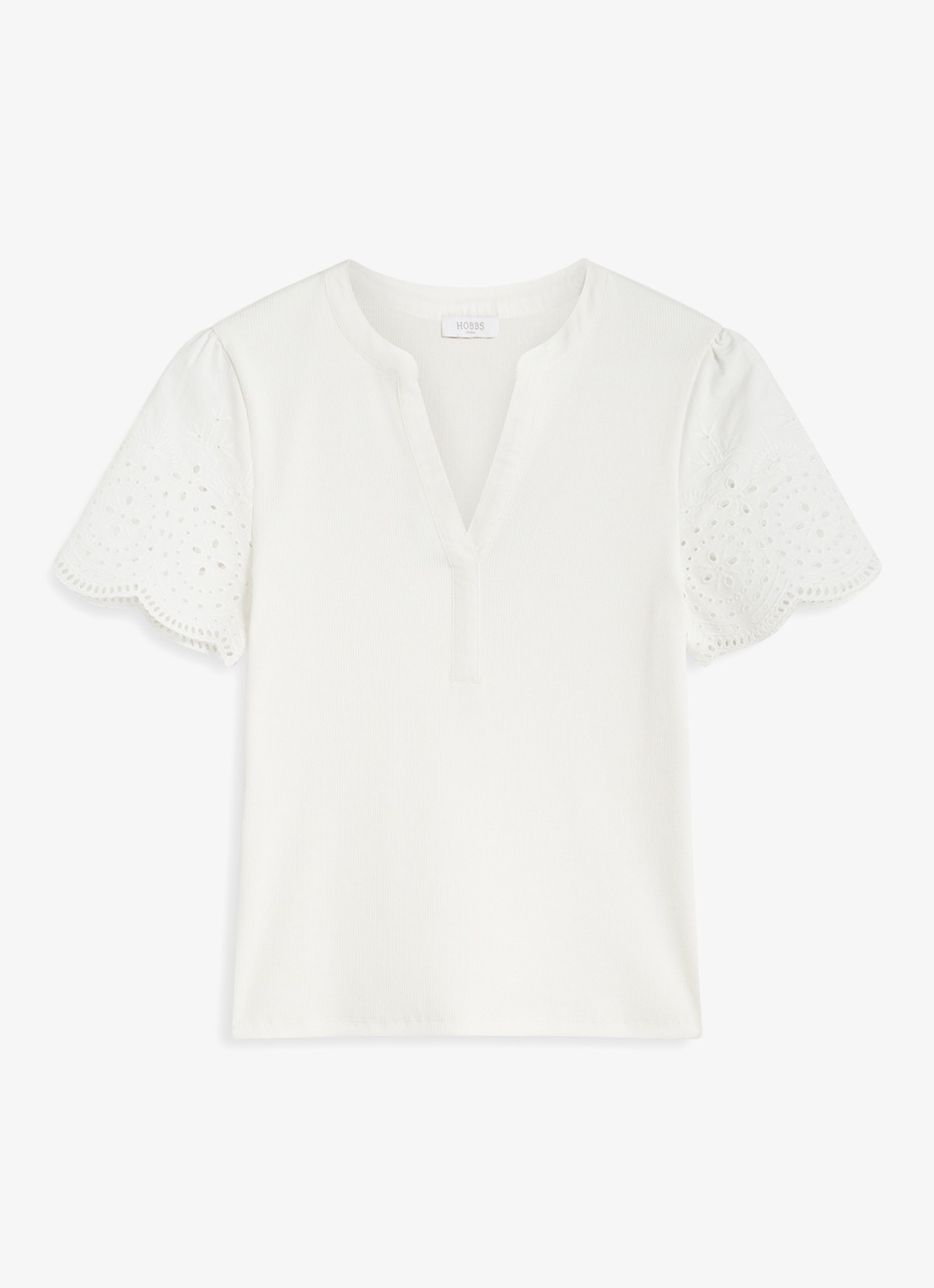 Hobbs Daphne tuniek met broderie - voorkant wit