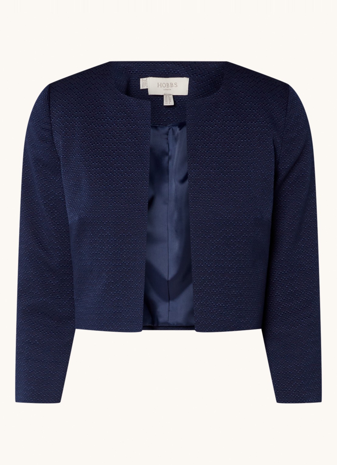 Hobbs Elize bolero met schoudervulling - voorkant 2 donkerblauw