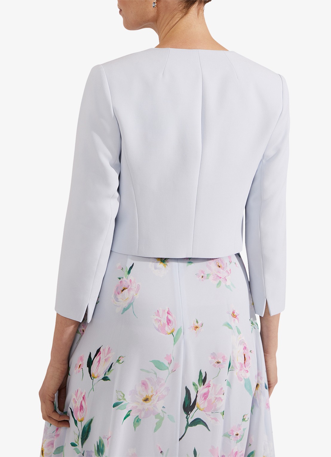 Hobbs Elize bolero met schoudervulling - achterkant blauw