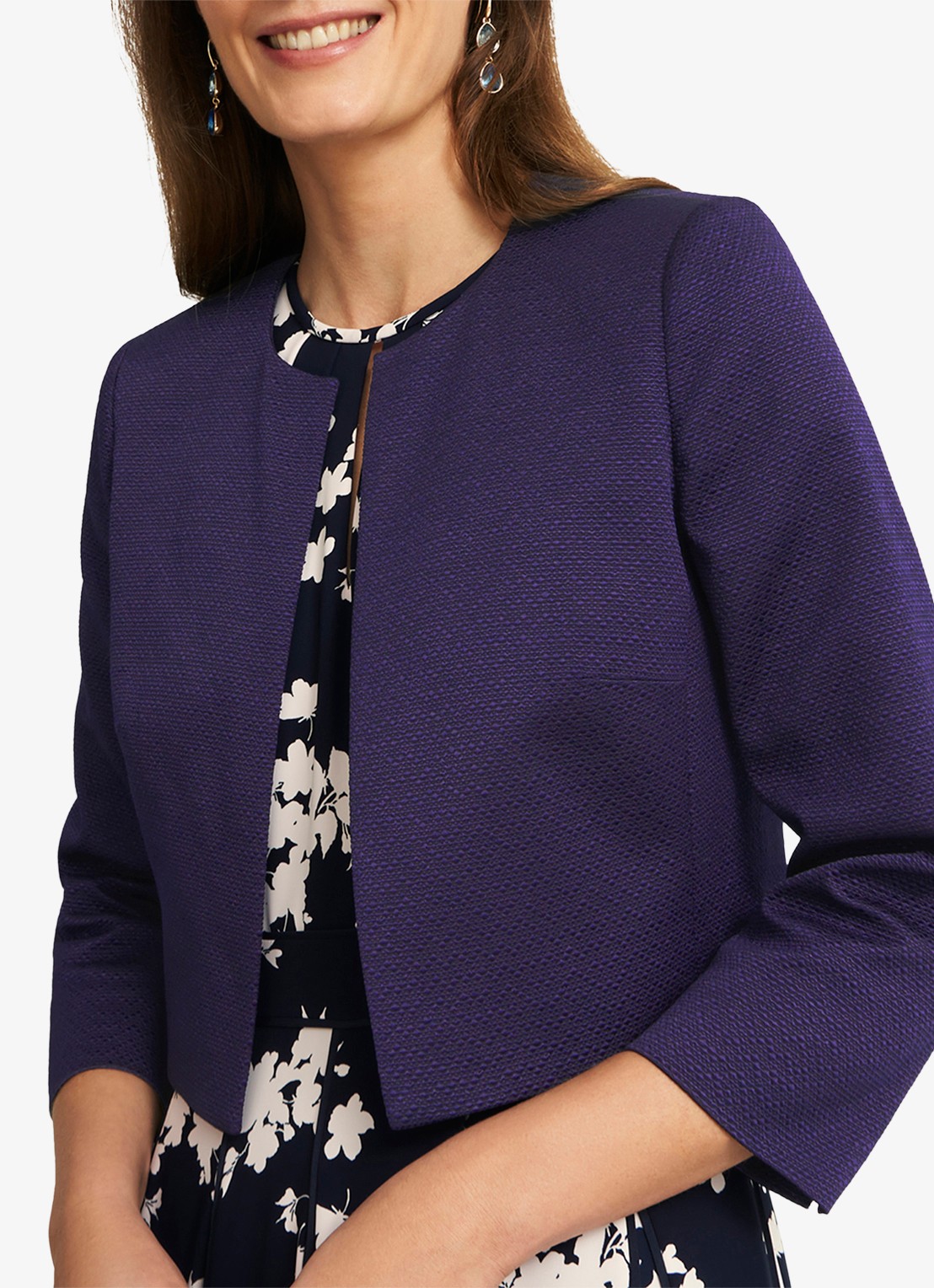 Hobbs Elize bolero met structuur - detail 3 donkerblauw
