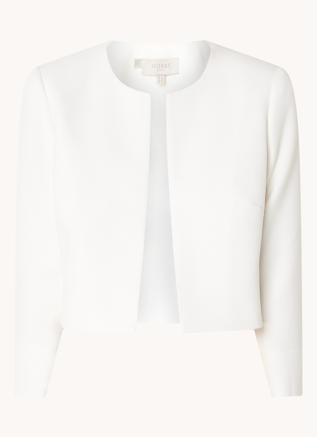 Hobbs Elize cropped blazer met structuur - voorkant 2 ivoor