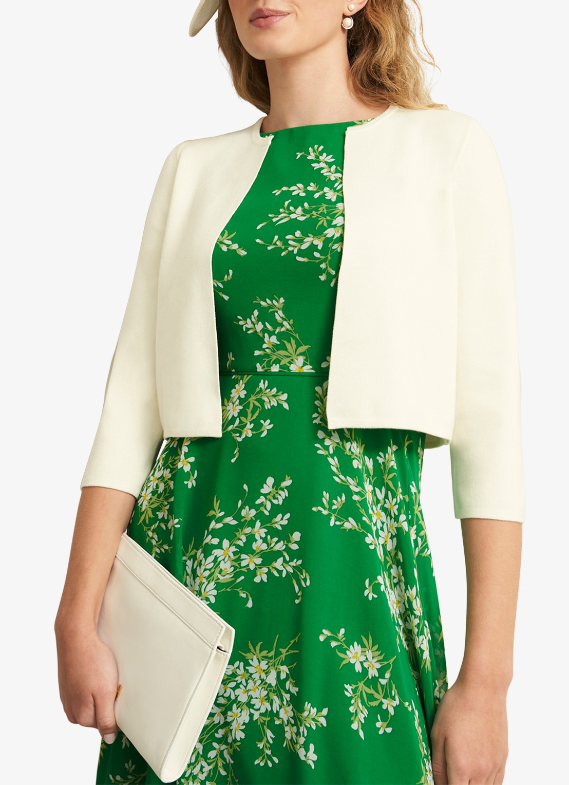 Hobbs Ella openvallende bolero - detail 8 gebroken wit