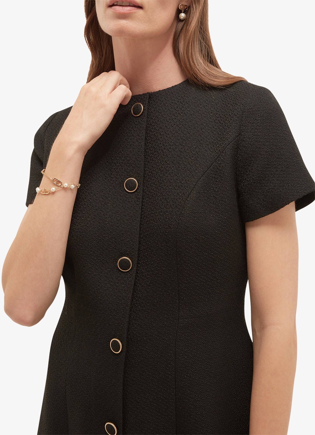 Hobbs Elowen mini jurk met knoopsluiting - detail 3 zwart