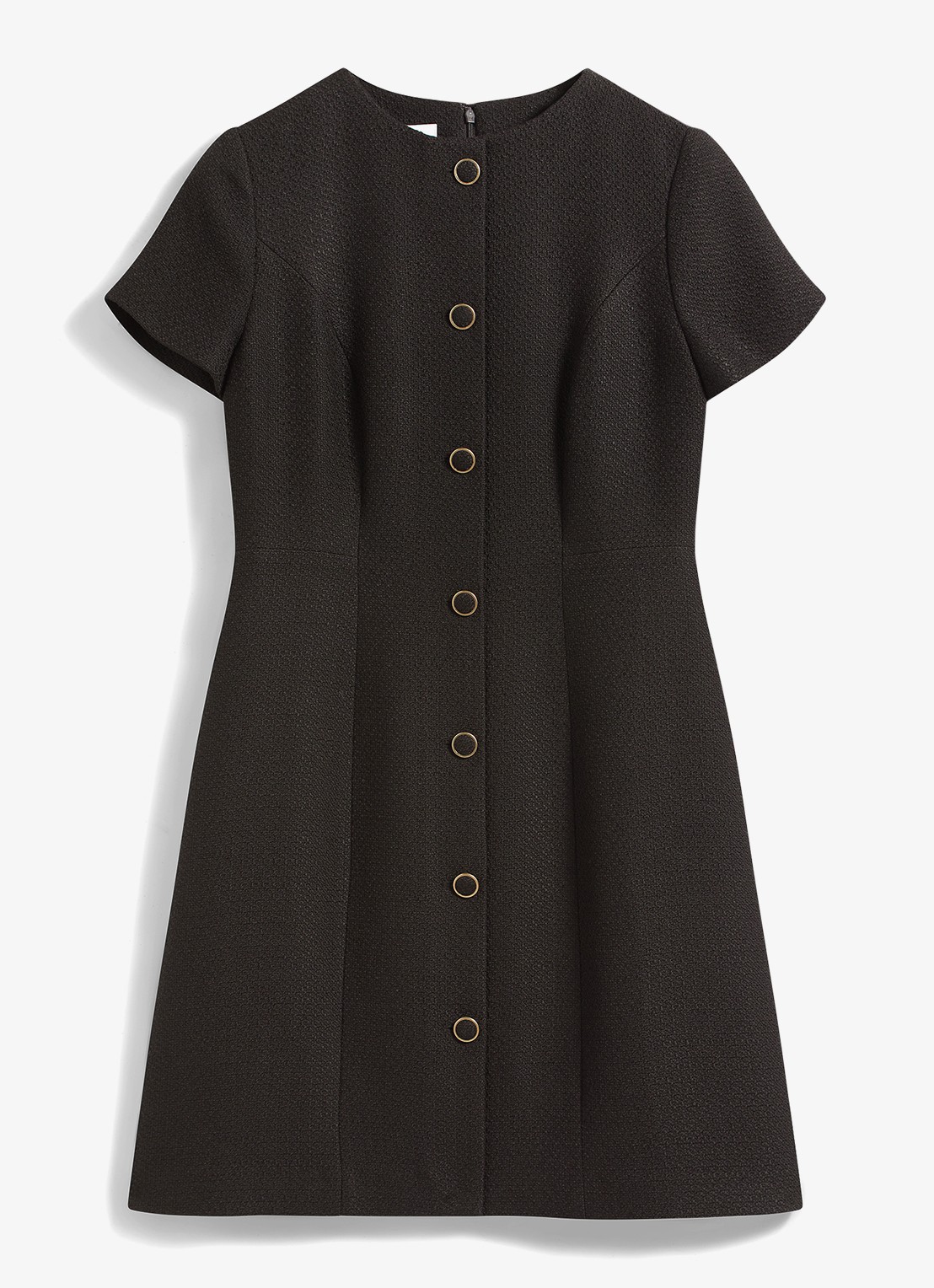 Hobbs Elowen mini jurk met knoopsluiting - voorkant zwart