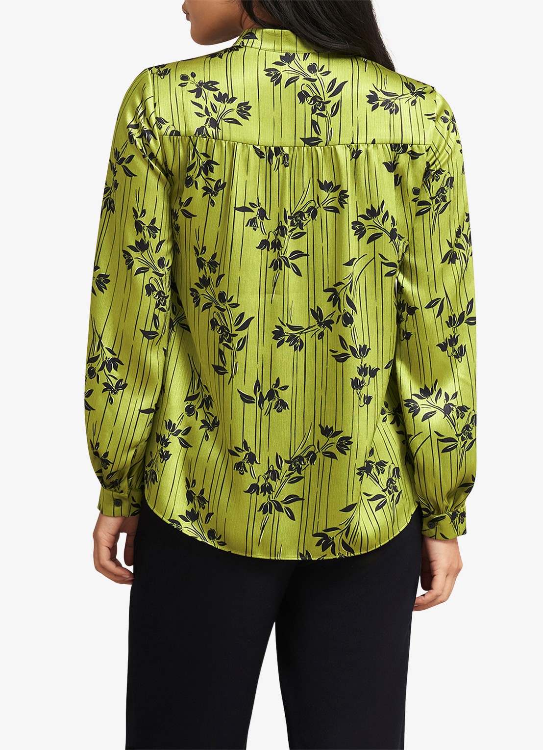 Hobbs Fara blouse met bloemenprint - achterkant 4 groen