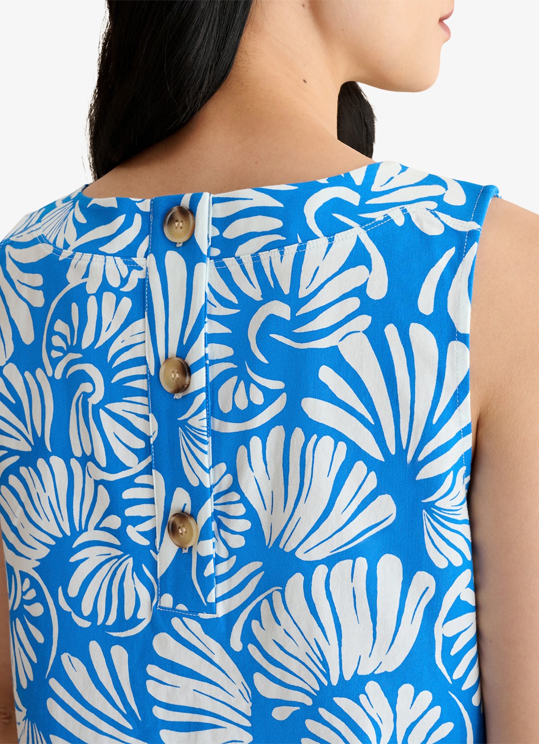Hobbs Fern top met print - detail 2 blauw