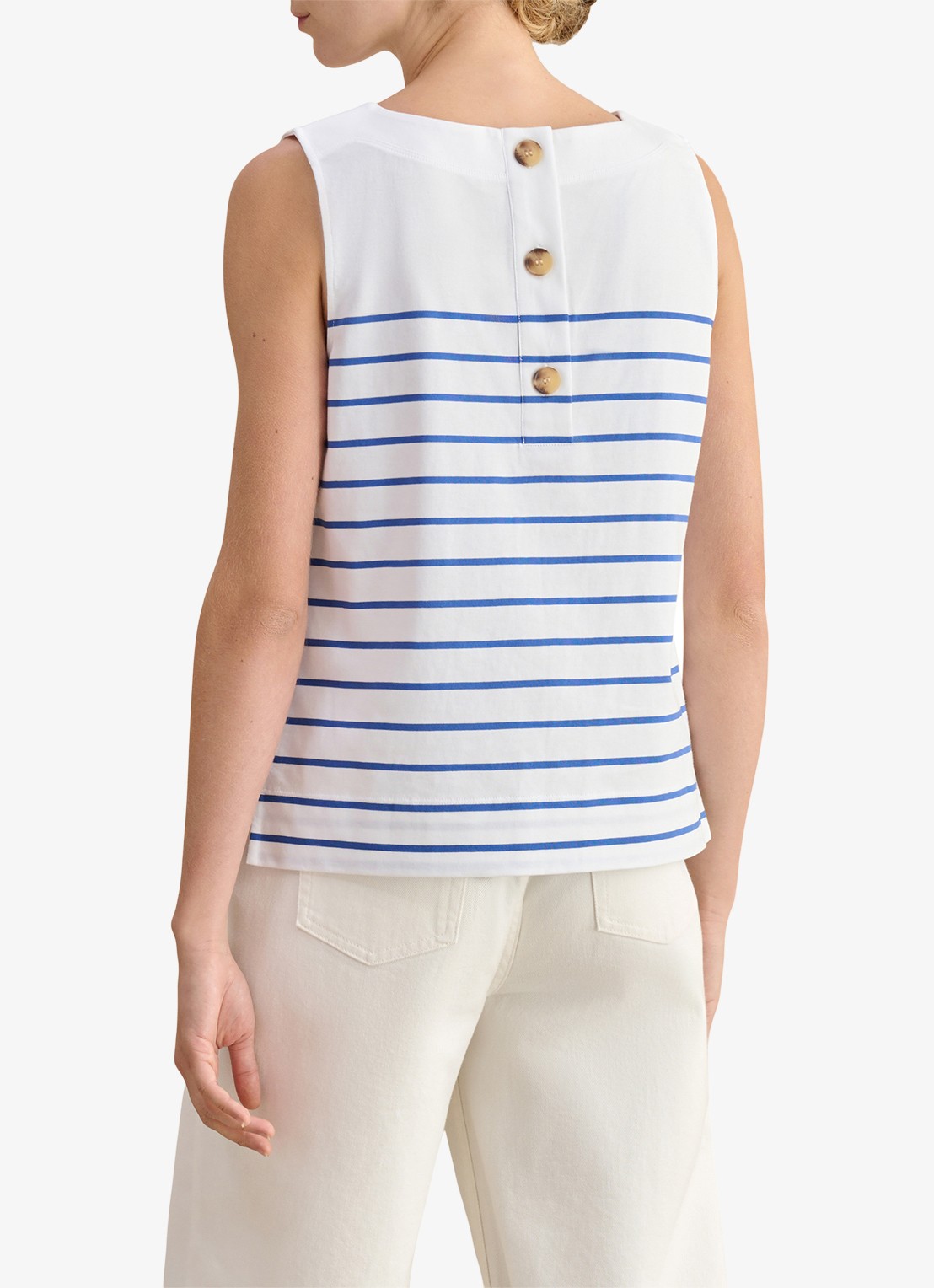 Hobbs Fern top met streepprint - achterkant 3 wit