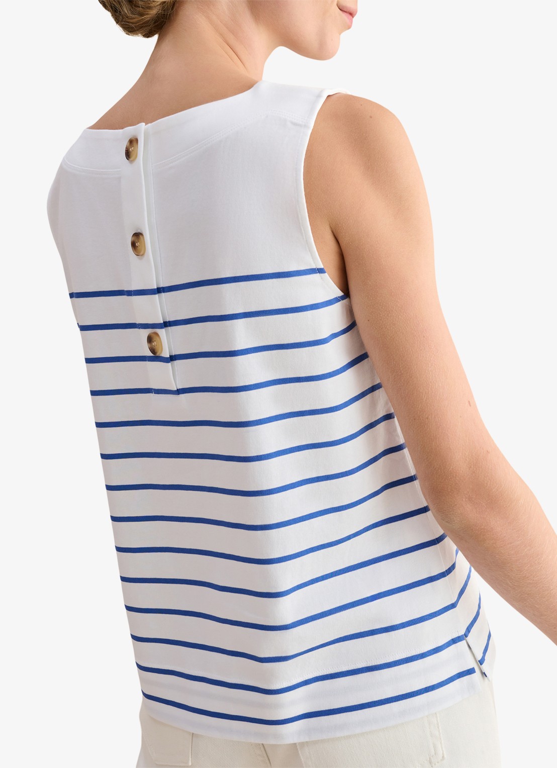 Hobbs Fern top met streepprint - detail 5 wit