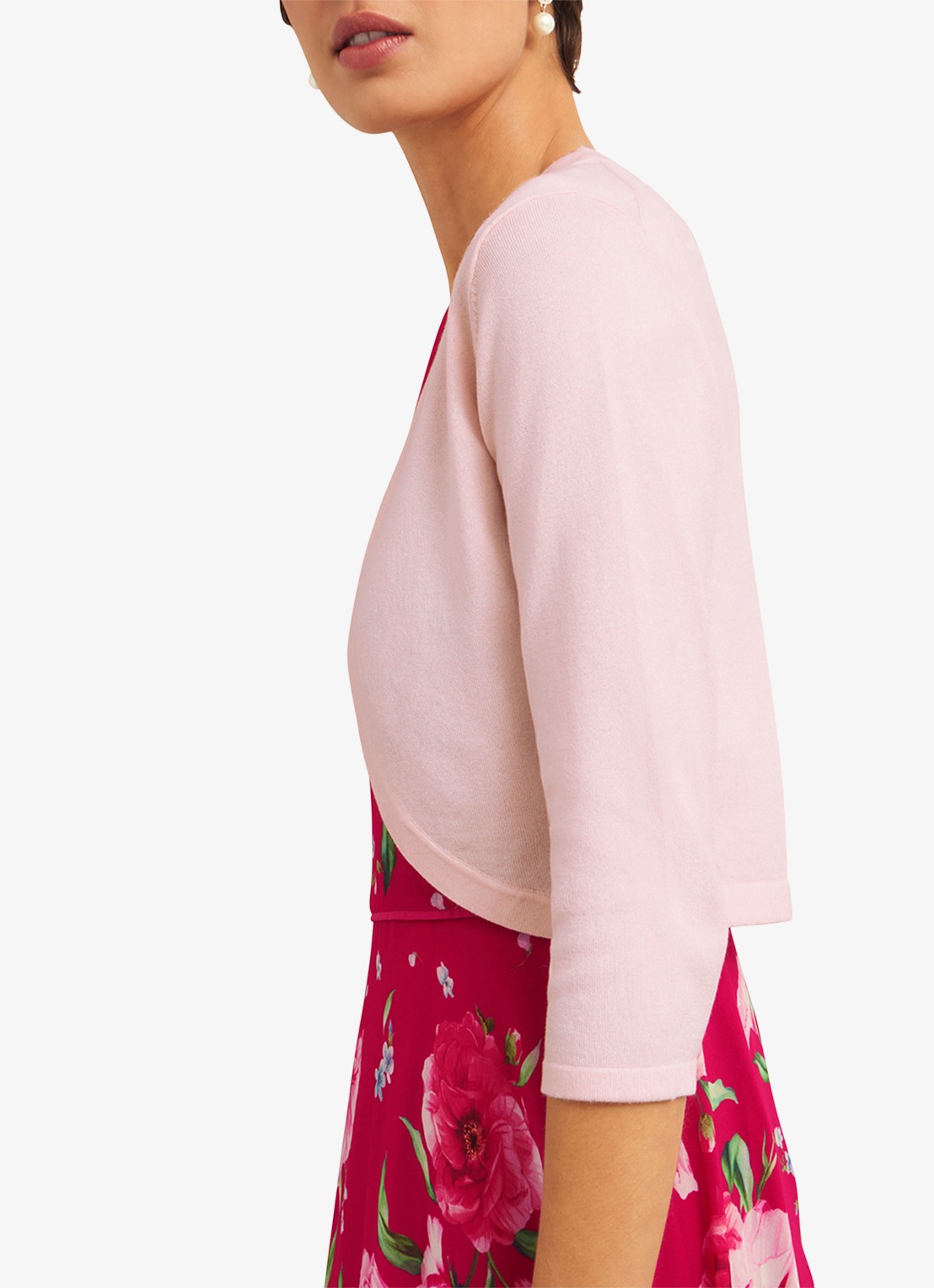Hobbs Fijngebreide vest met stretch - detail 4 lichtroze