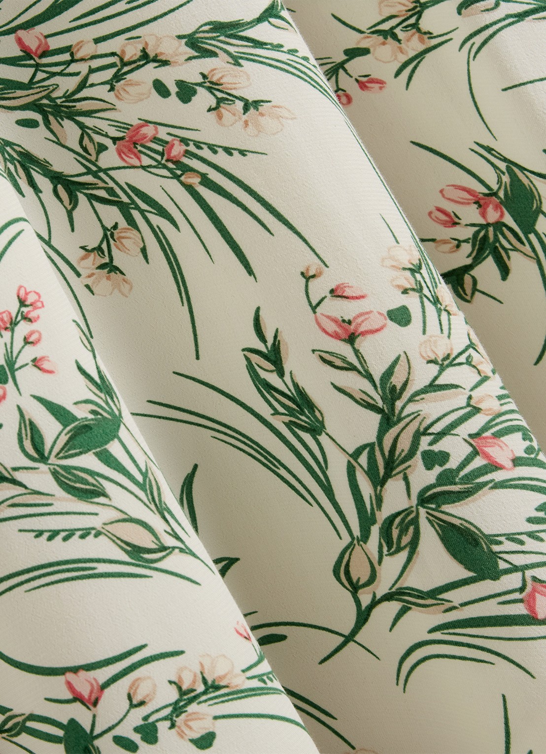 Hobbs Florentina midi jurk met bloemenprint - detail 6 lichtgroen