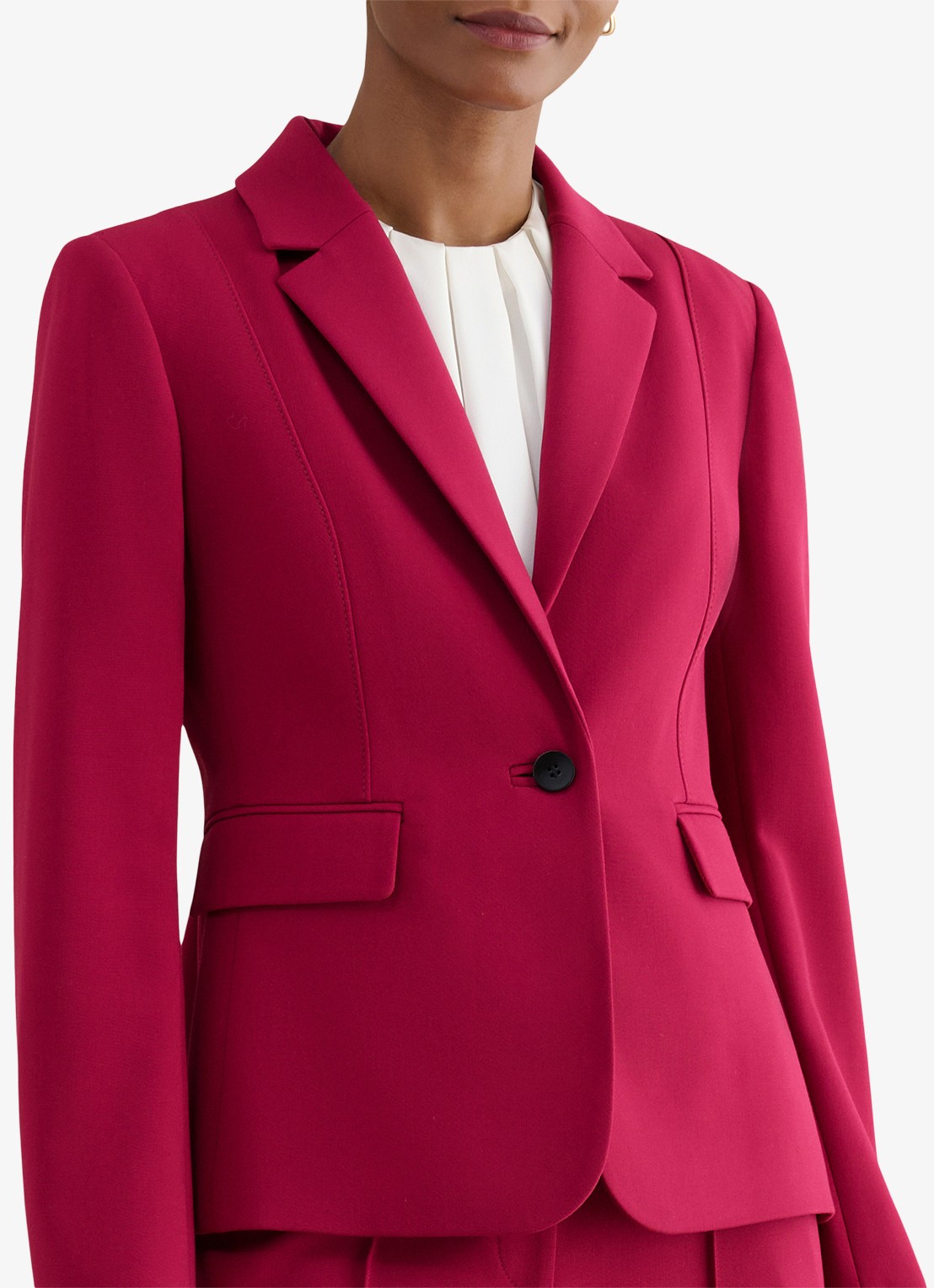 Hobbs Gemma blazer met klepzakken - detail 3 cranberryrood