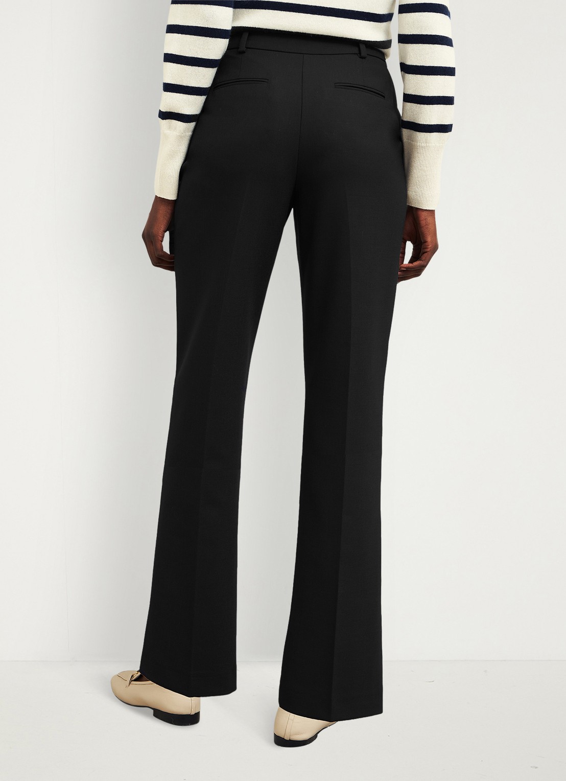 Hobbs Gerrie high waist straight fit pantalon in wolblend - achterkant zwart