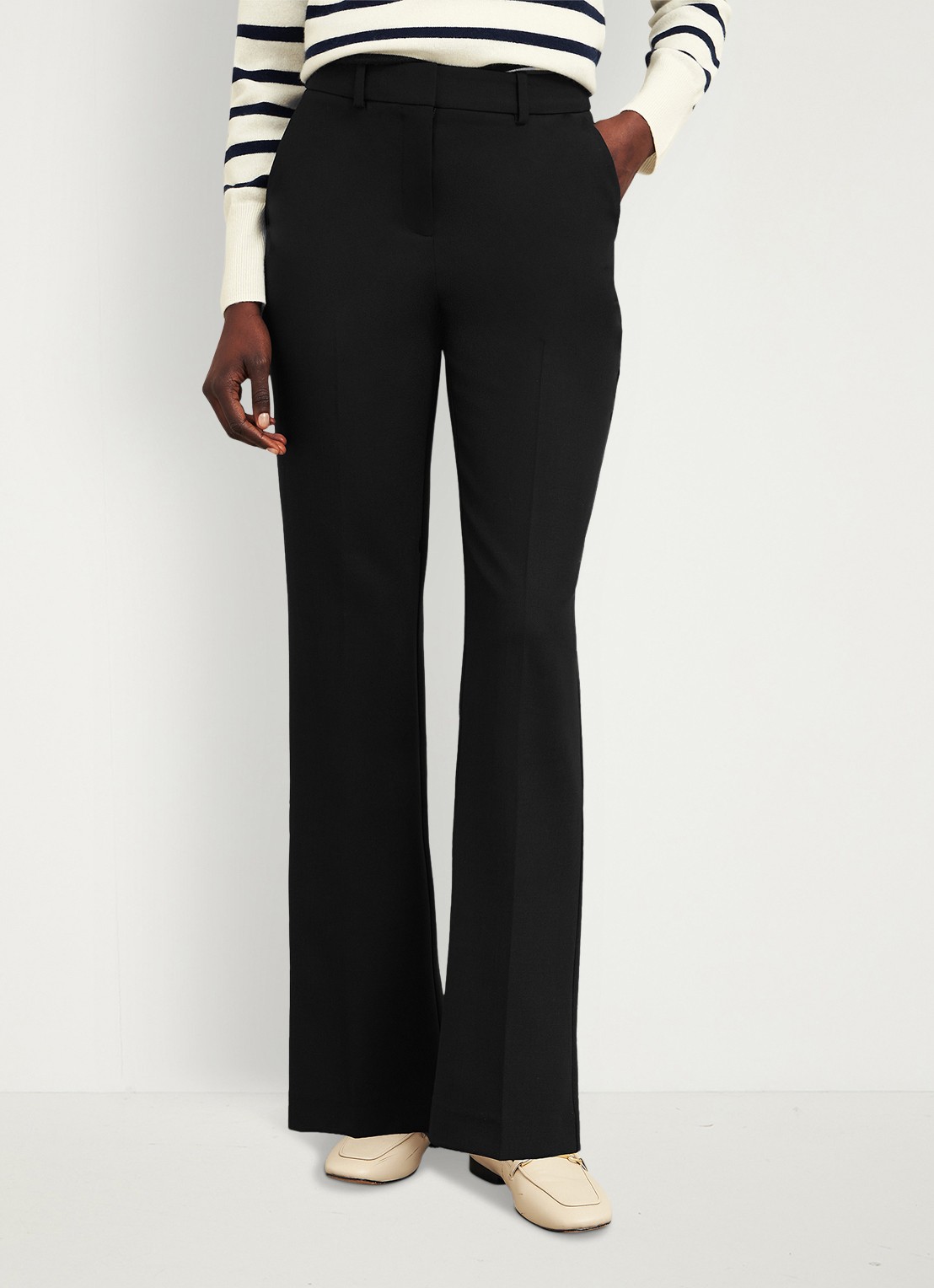 Hobbs Gerrie high waist straight fit pantalon in wolblend - detail 4 zwart