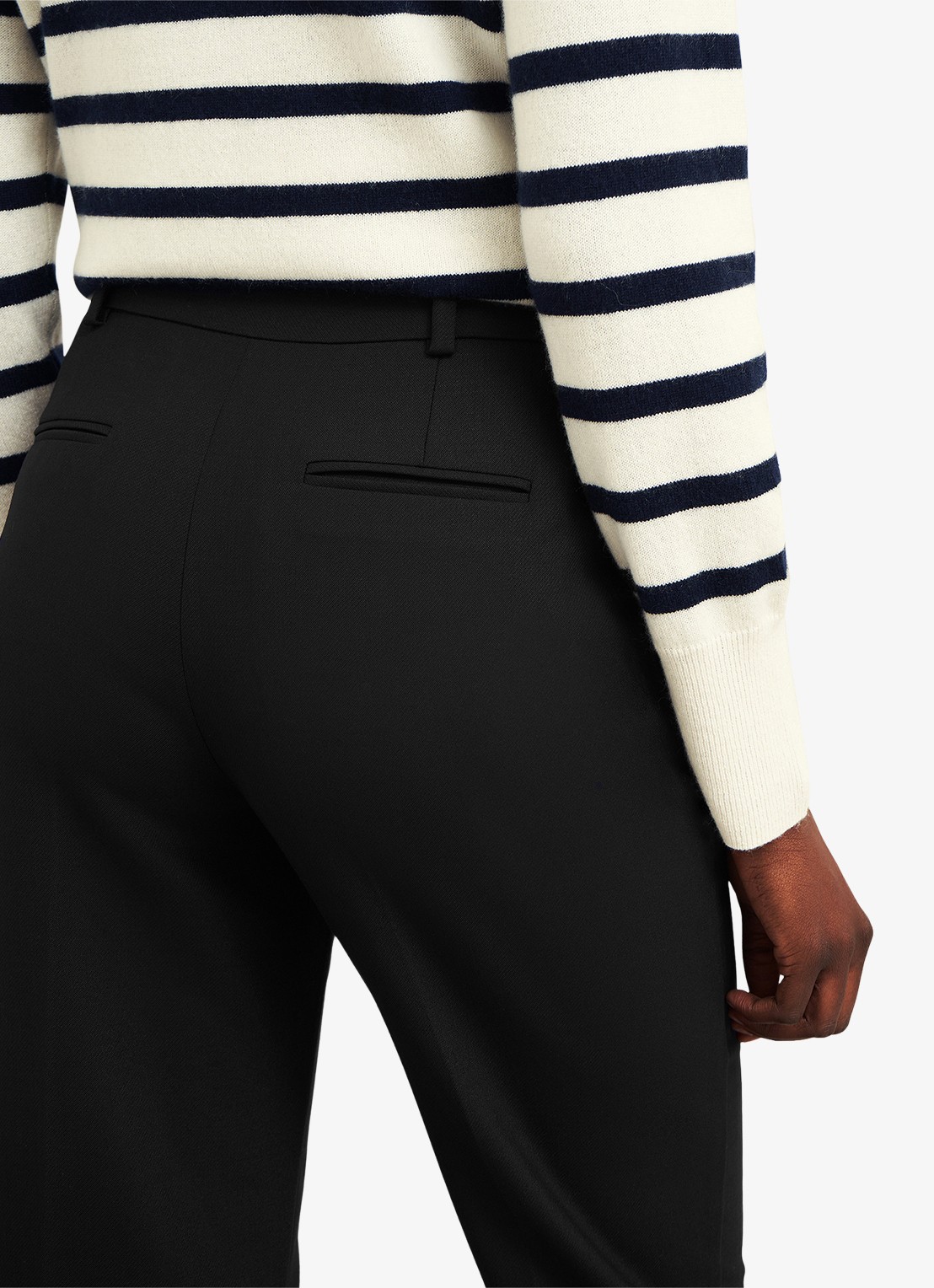 Hobbs Gerrie high waist straight fit pantalon in wolblend - detail 5 zwart