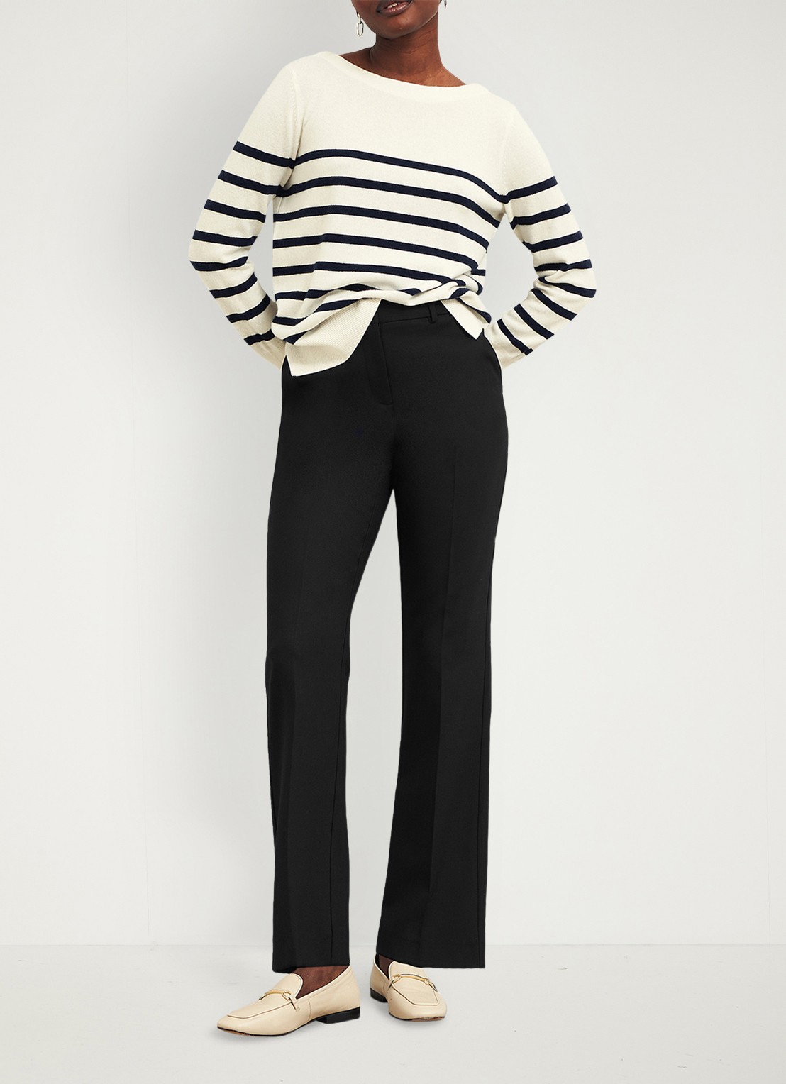 Hobbs Gerrie high waist straight fit pantalon in wolblend - detail 6 zwart