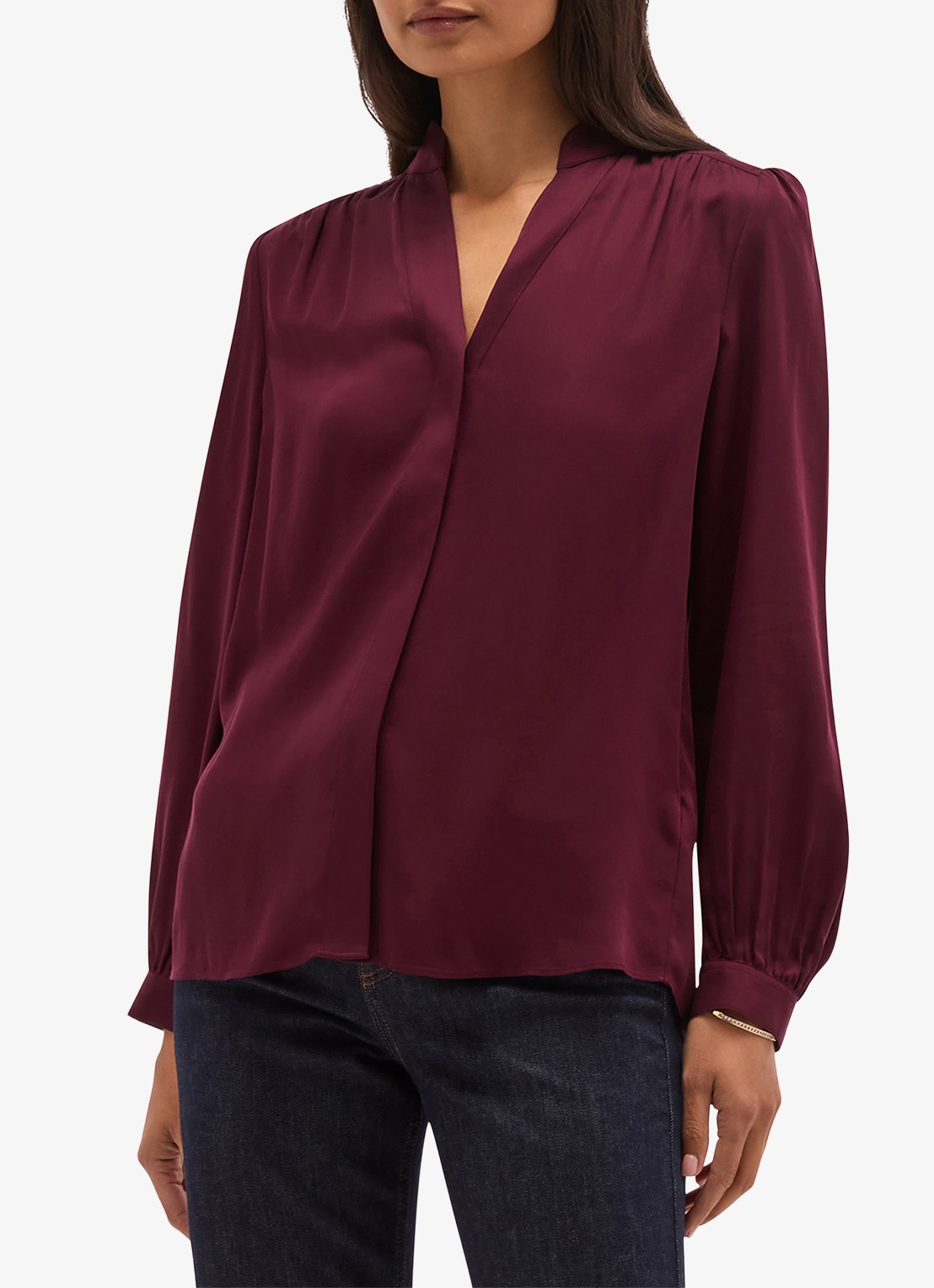 Hobbs Gwen blouse met opstaande kraag - detail 2 paars