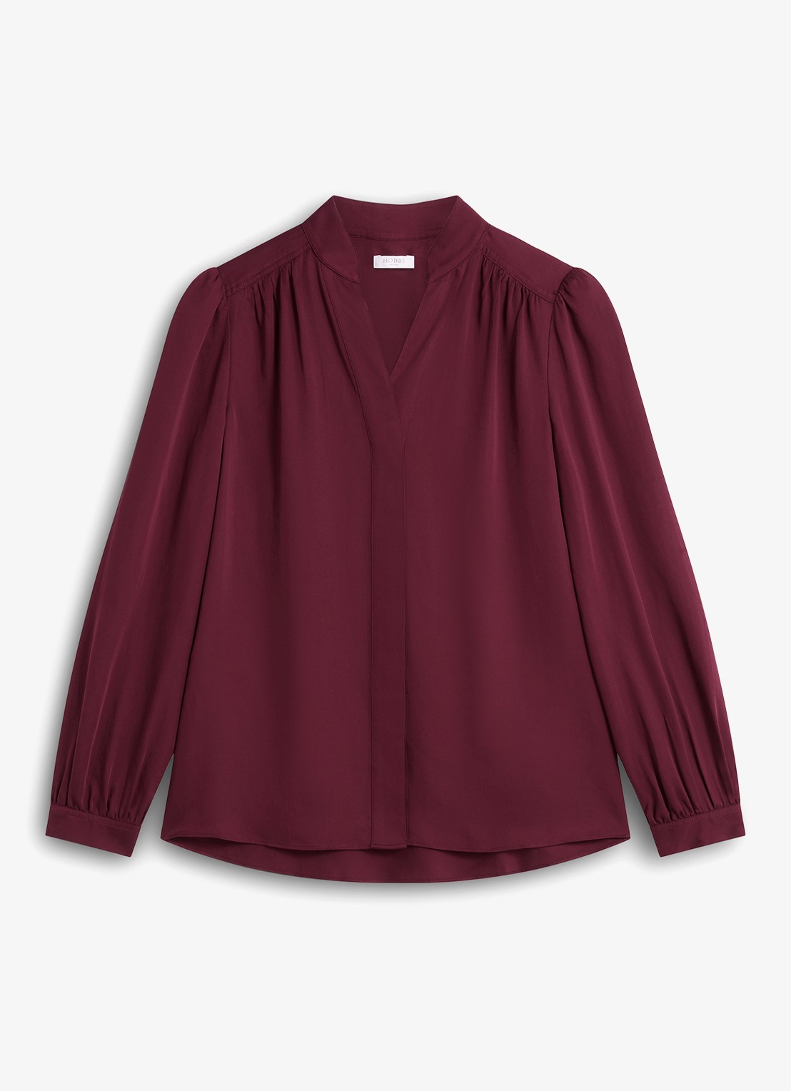 Hobbs Gwen blouse met opstaande kraag - voorkant 4 paars