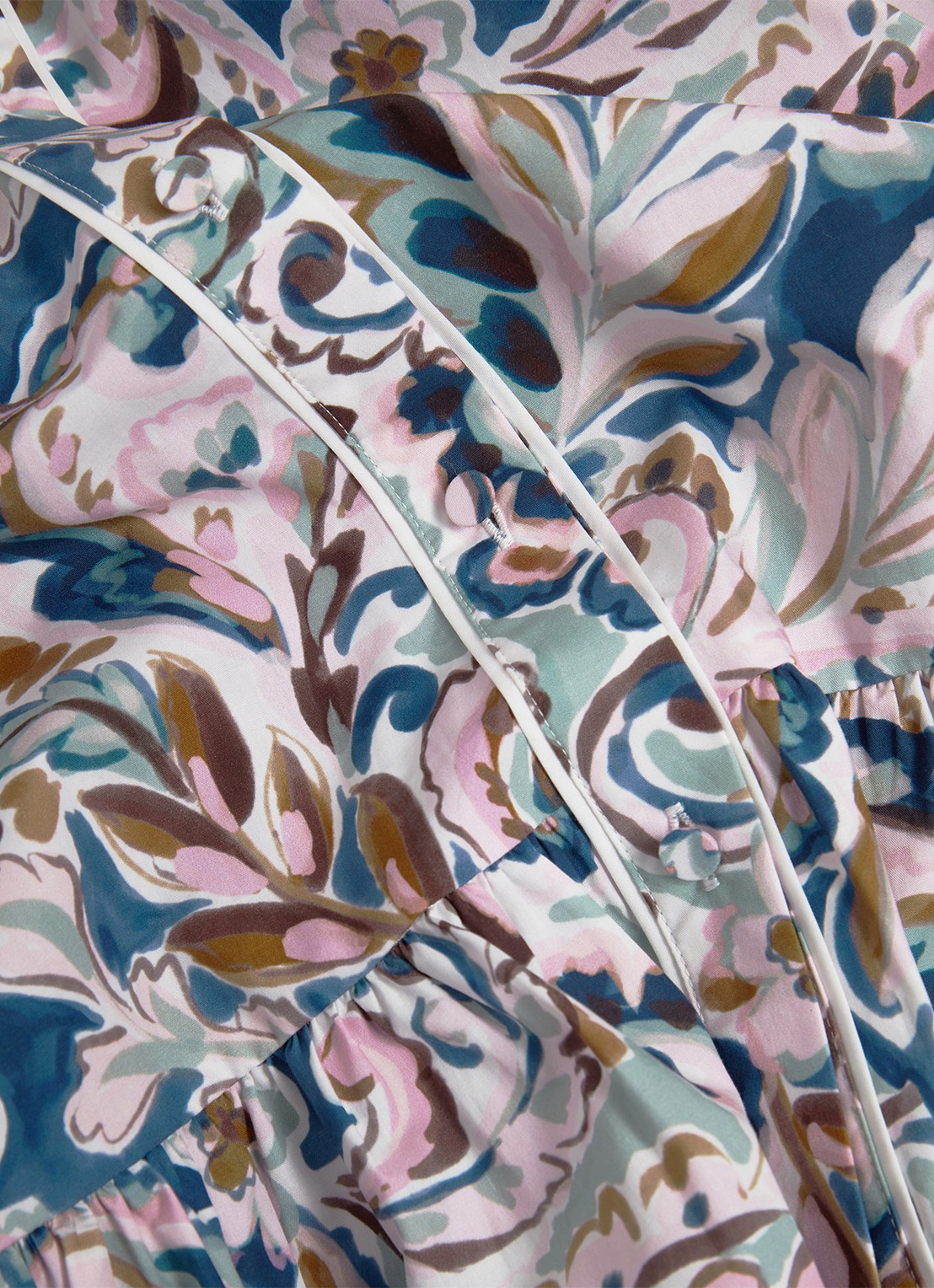 Hobbs Hope mini jurk met strikceintuur en print - detail 6 donkerblauw