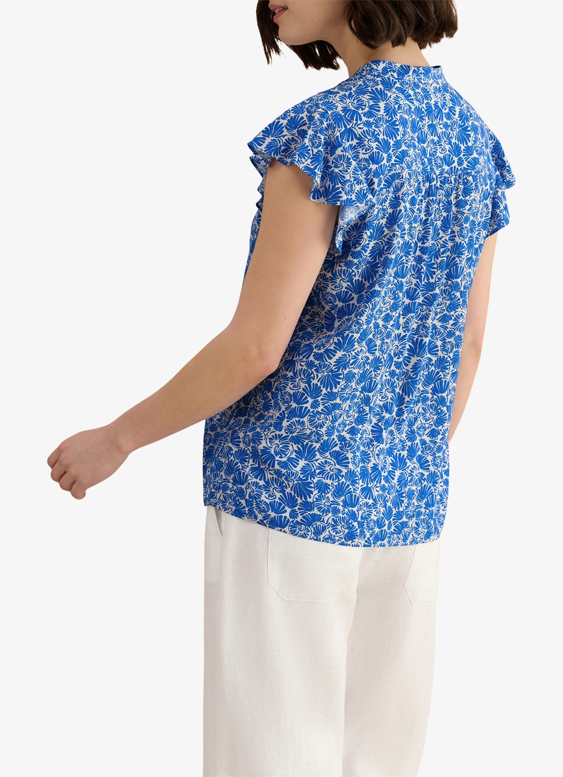 Hobbs Huda blouse met vlindermouw - achterkant blauw
