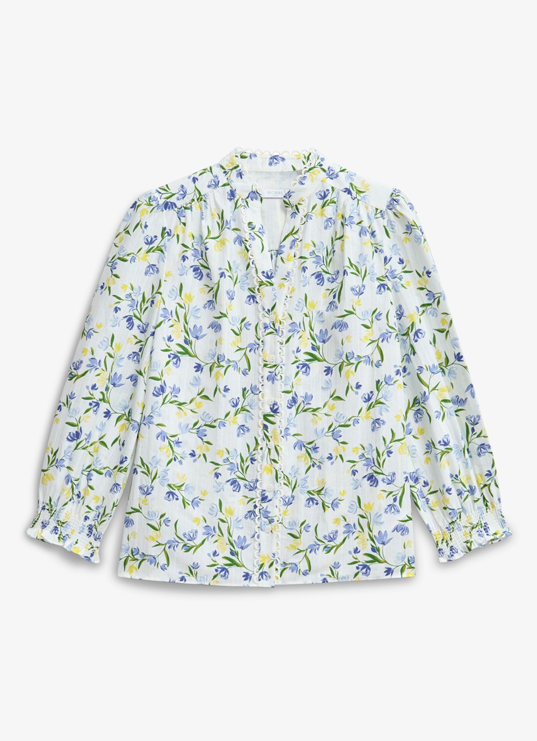 Hobbs Imelda blouse met print - voorkant gebroken wit