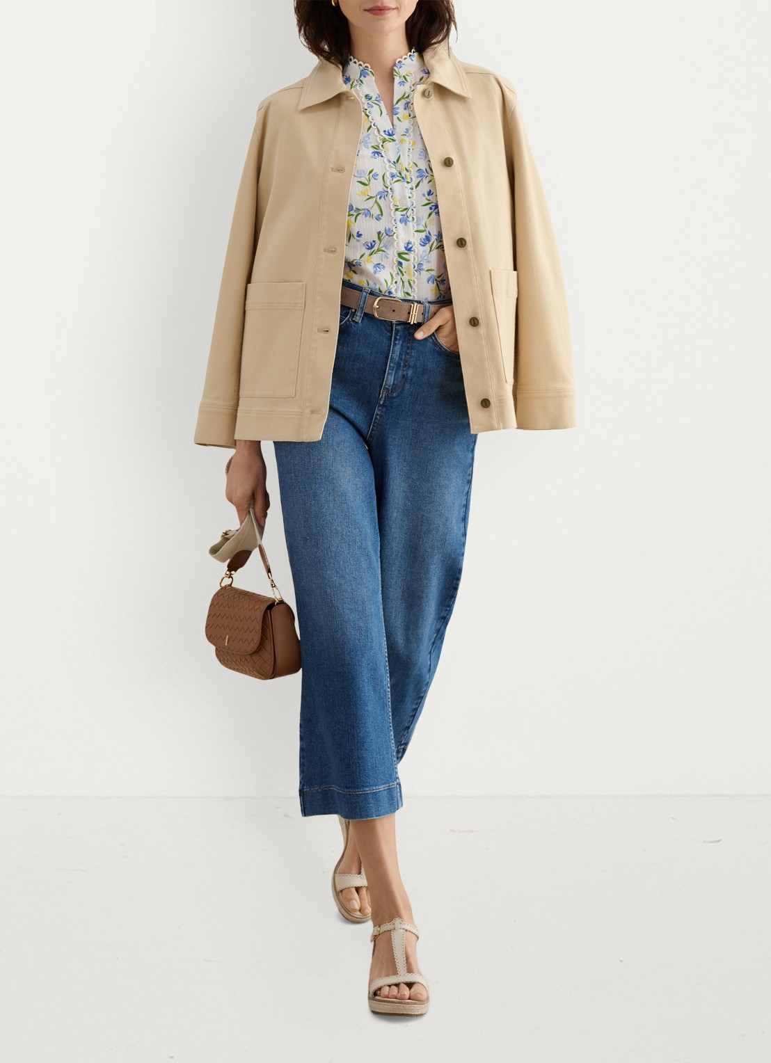 Hobbs Imelda blouse met print - voorkant 2 gebroken wit