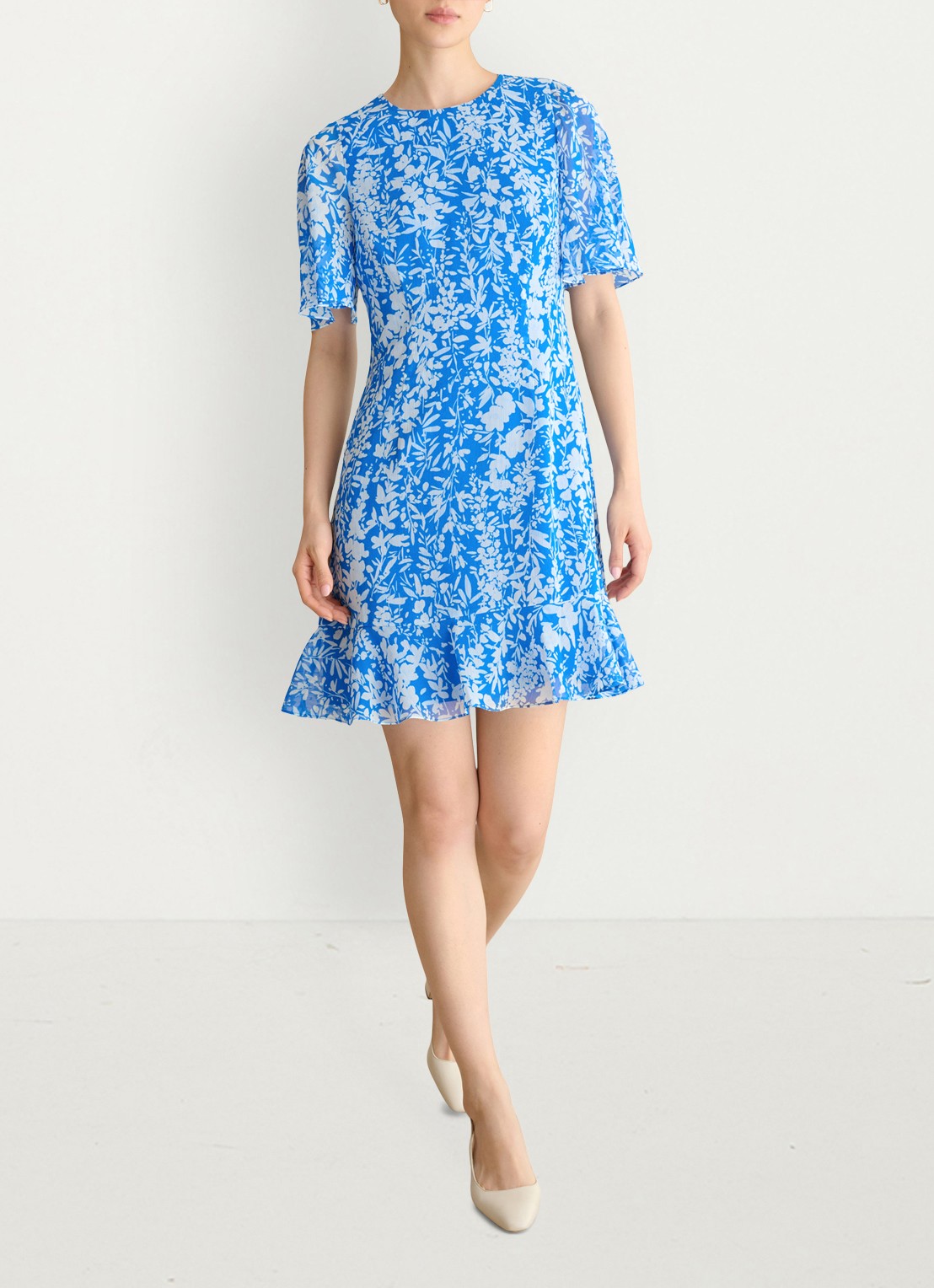 Hobbs Iona mini jurk met bloemenprint - detail 2 blauw