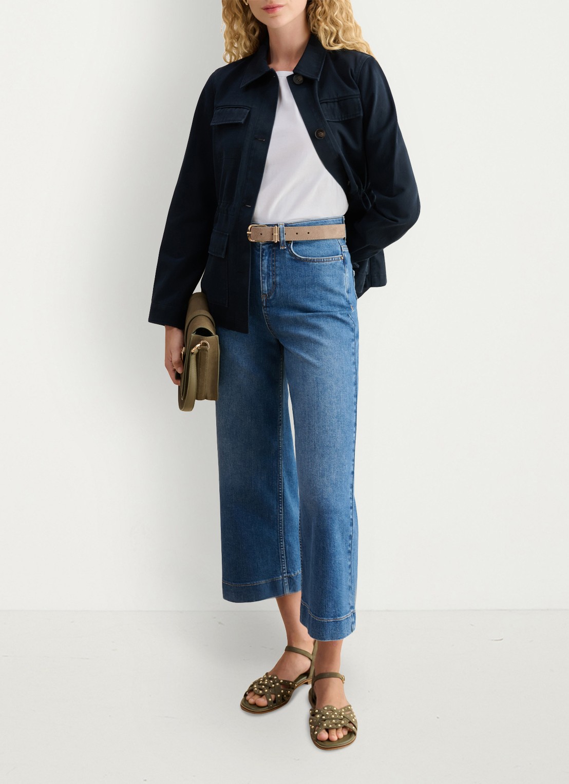 Hobbs Ivana T-shirt met broderie  - voorkant 3 wit