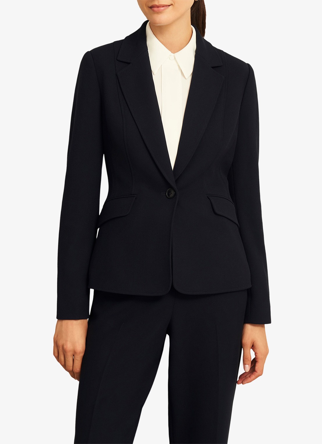 Hobbs Ivy blazer met klepzakken - detail 2 donkerblauw