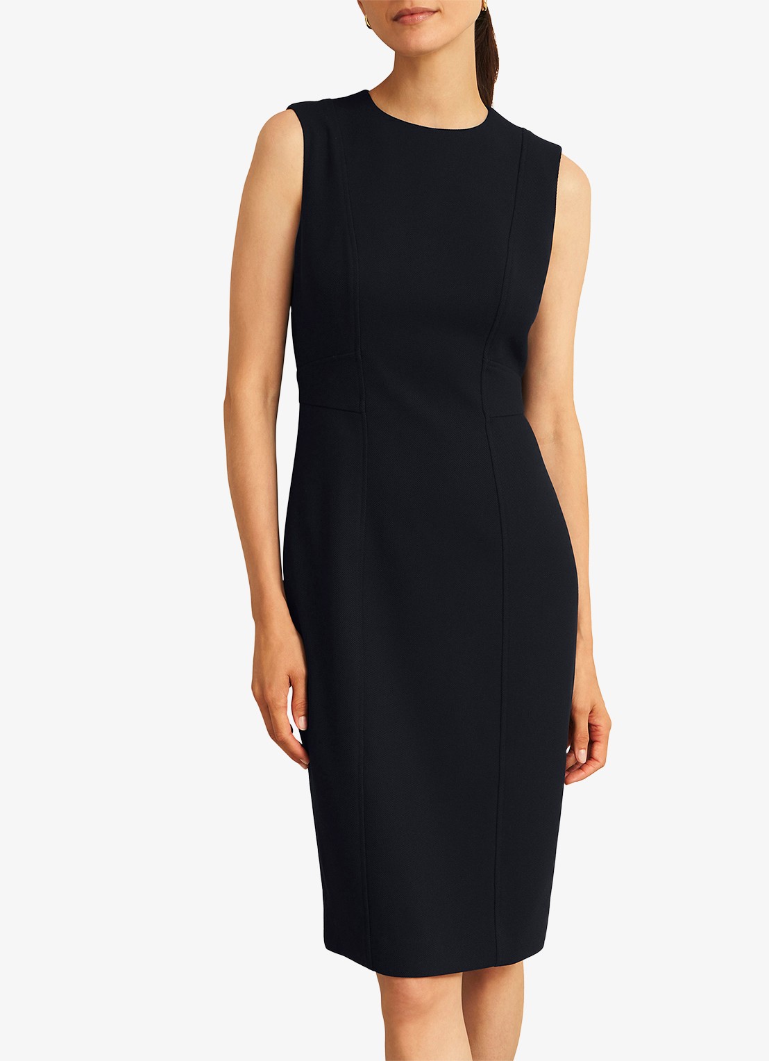 Hobbs Ivy midi kokerjurk met streep detail - detail 4 donkerblauw
