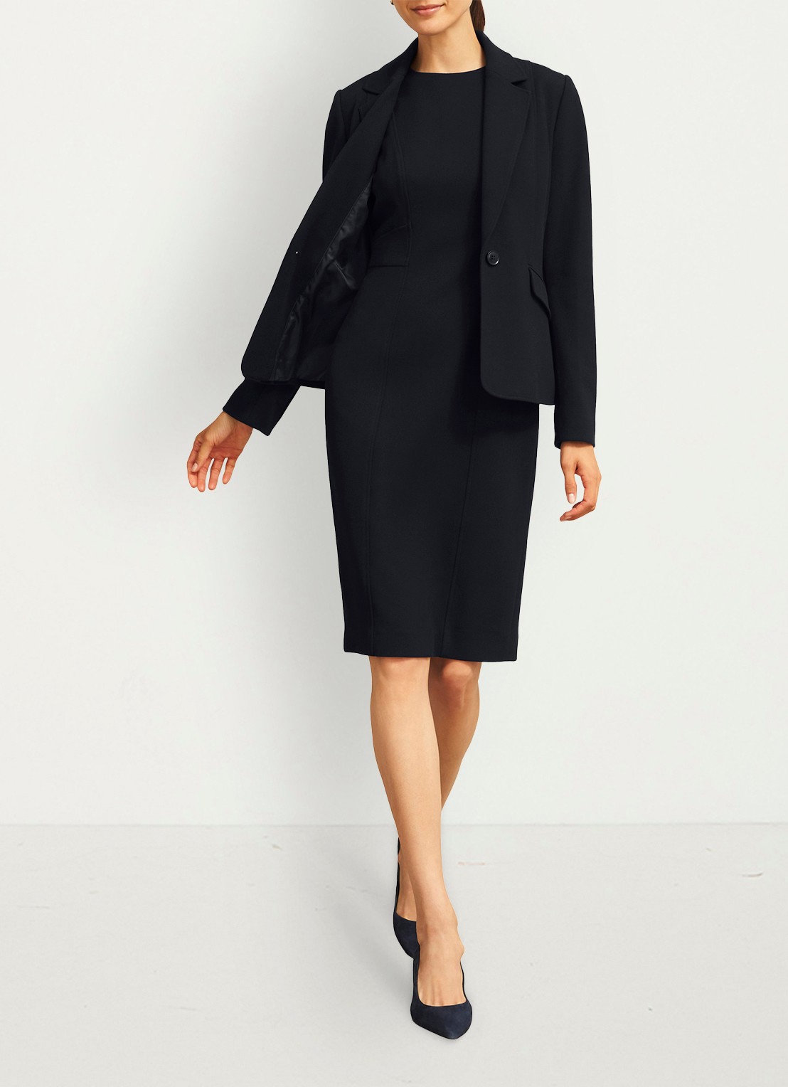 Hobbs Ivy midi kokerjurk met streep detail - detail 6 donkerblauw
