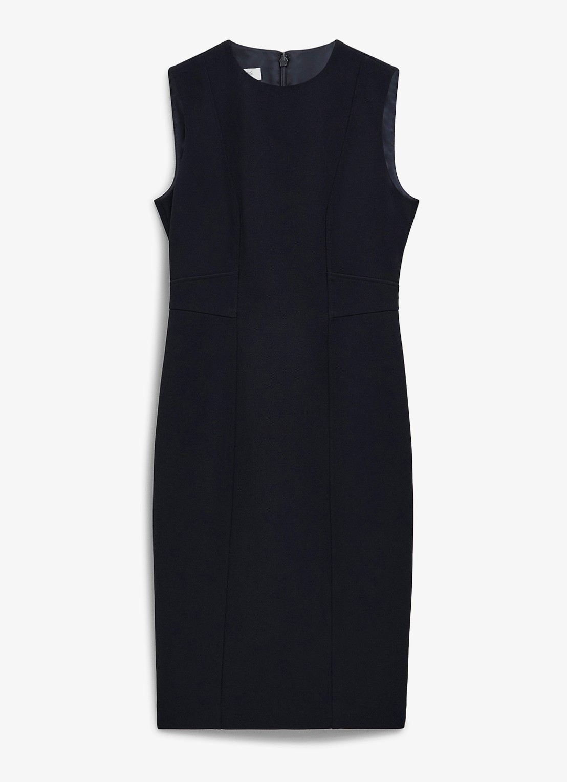 Hobbs Ivy midi kokerjurk met streep detail - voorkant 2 donkerblauw