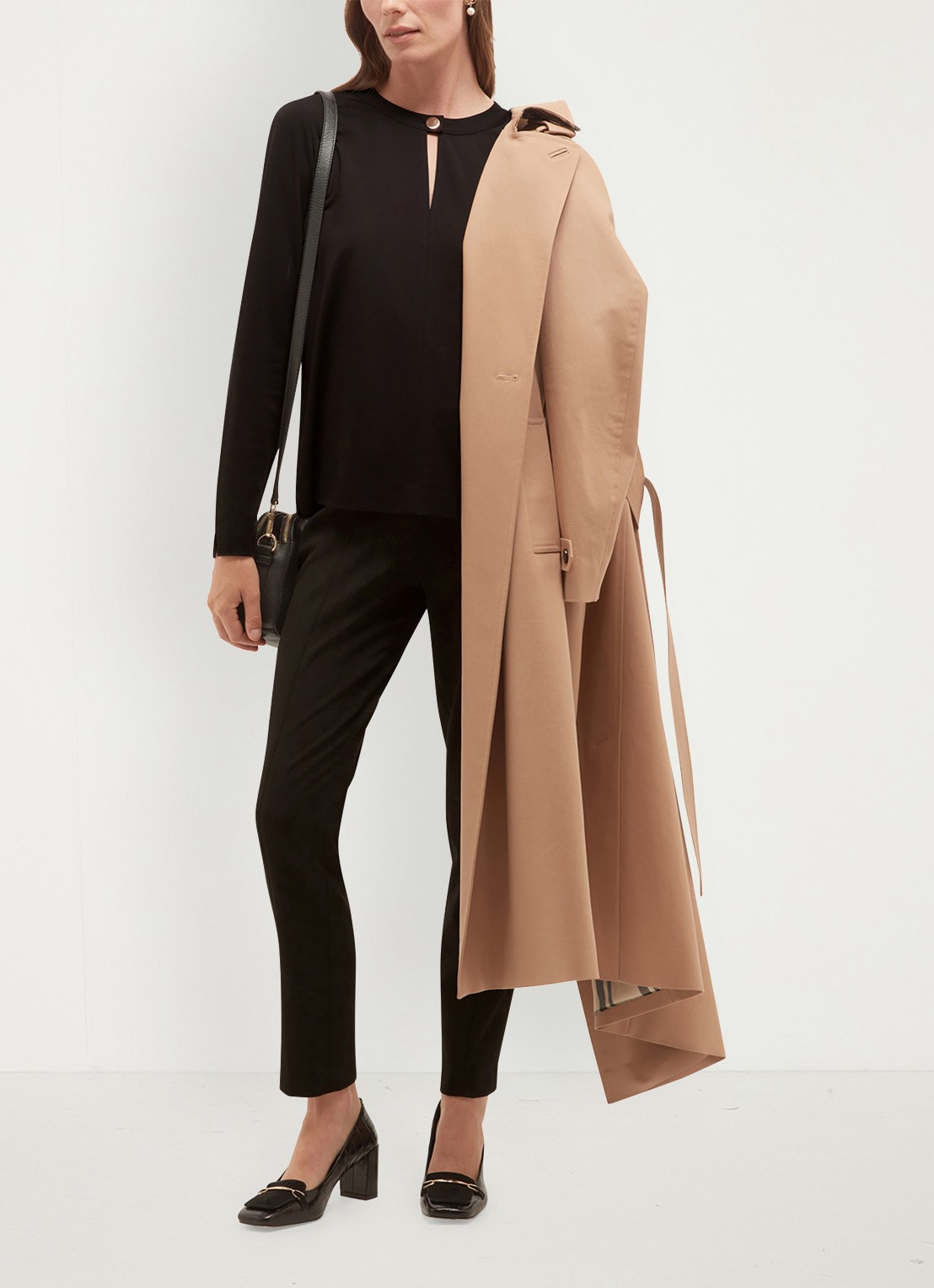 Hobbs Janey tuniek met sierknoop - detail 3 zwart