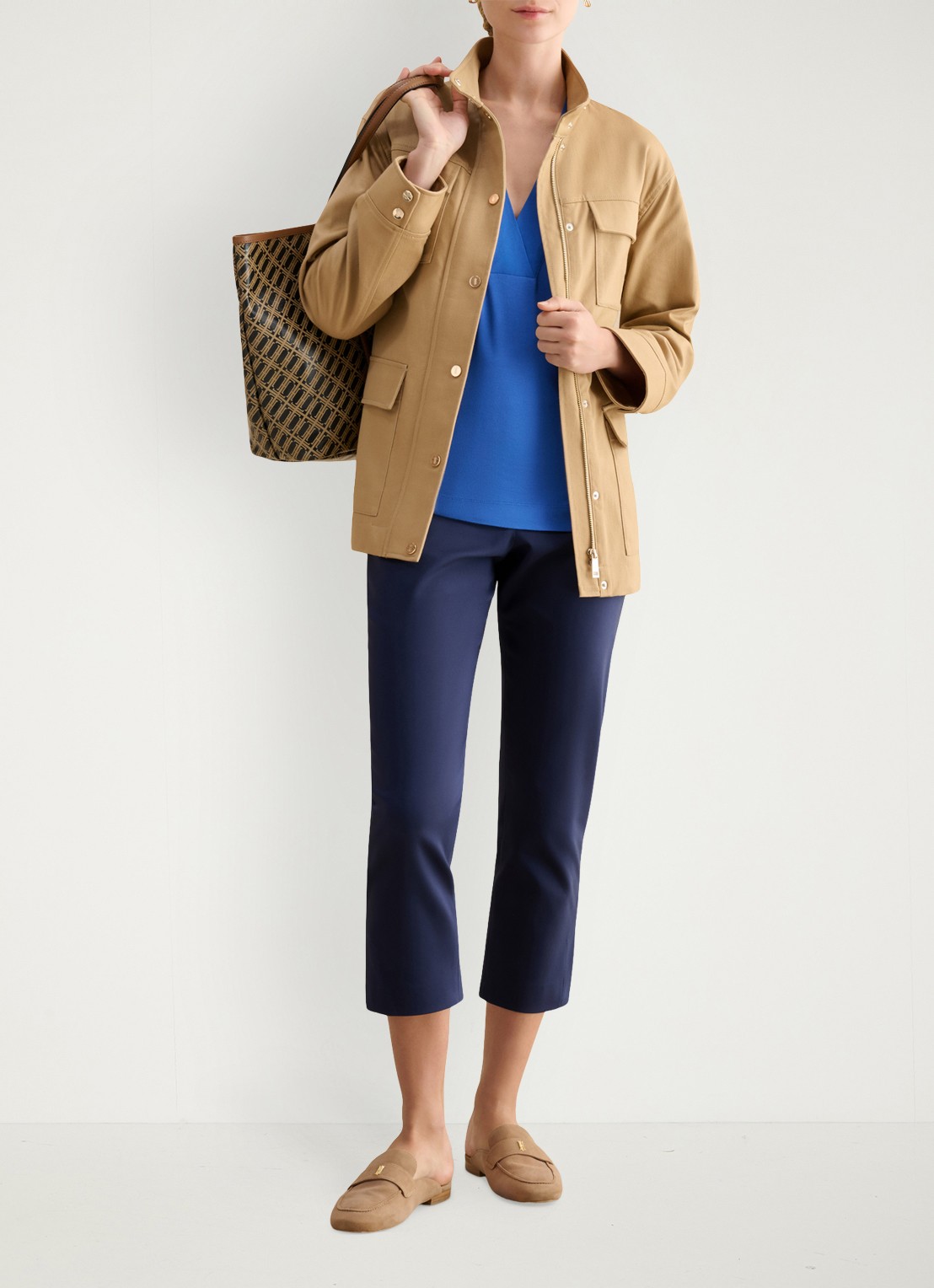 Hobbs Jonie tuniek met V-hals - voorkant 2 blauw