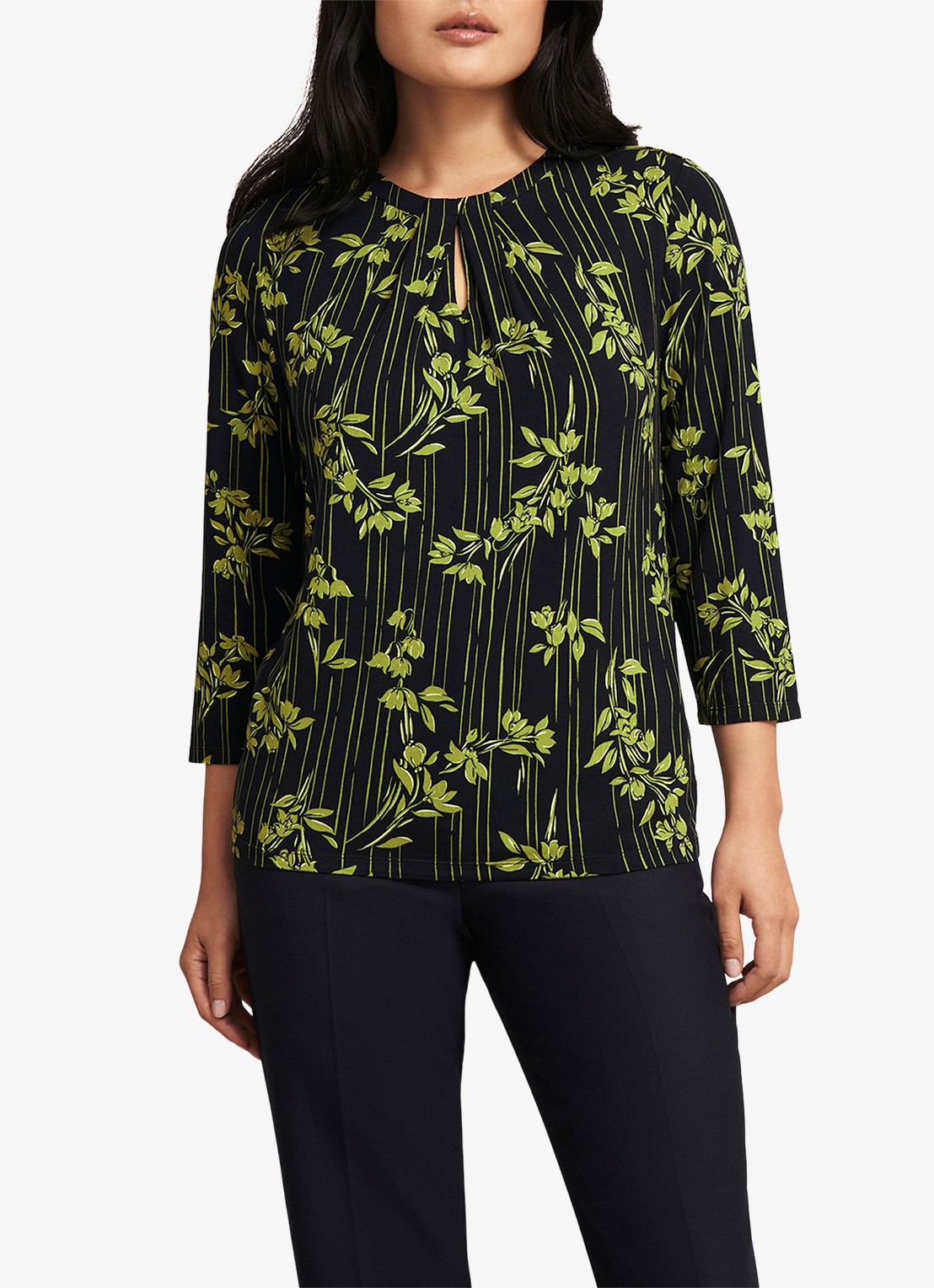 Hobbs Julia top met grafische print - detail 2 groen
