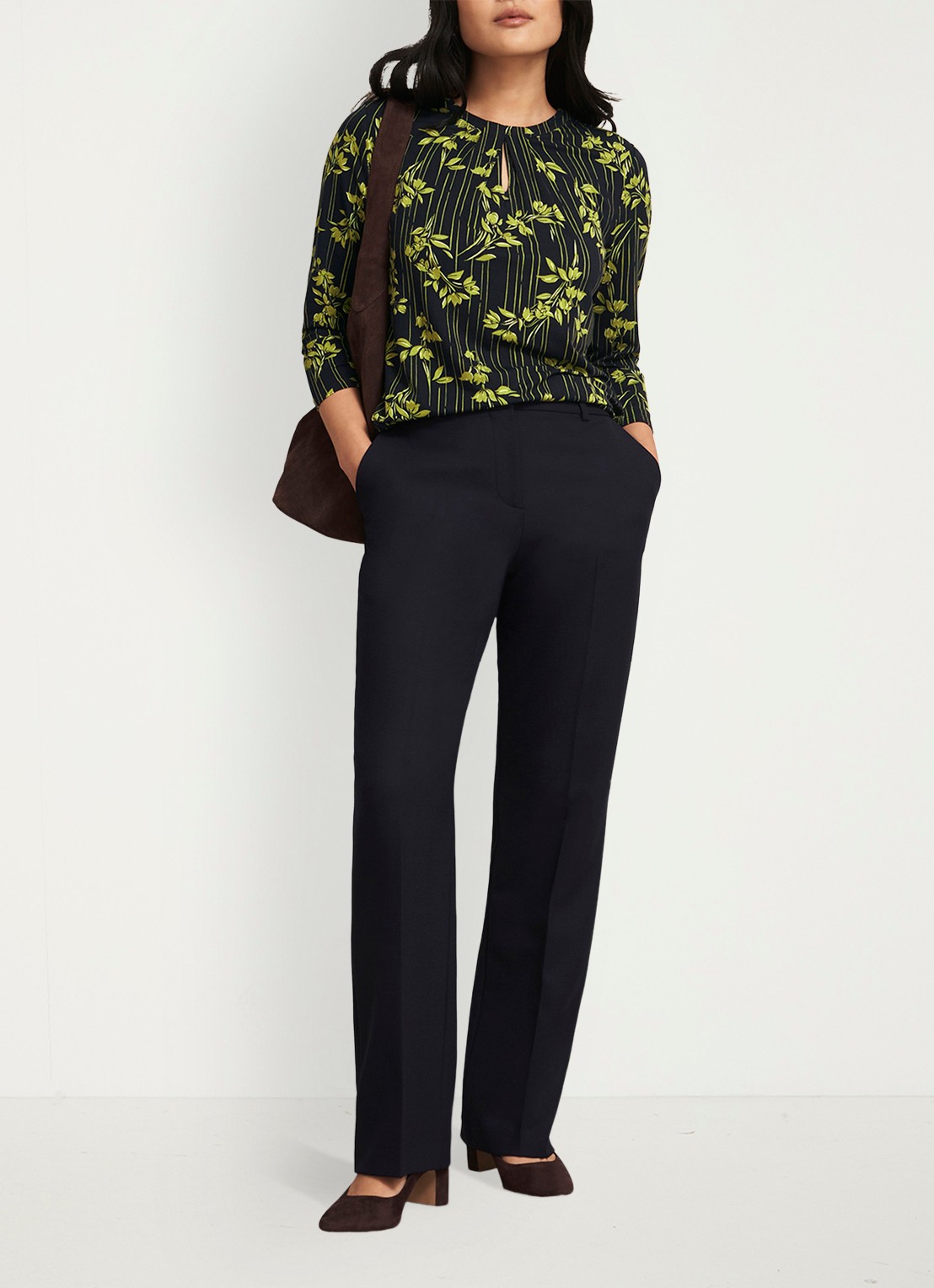 Hobbs Julia top met grafische print - voorkant 6 groen
