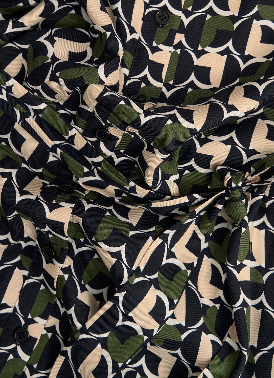 Hobbs Kalinda midi blousejurk met grafische print - detail 5 groen