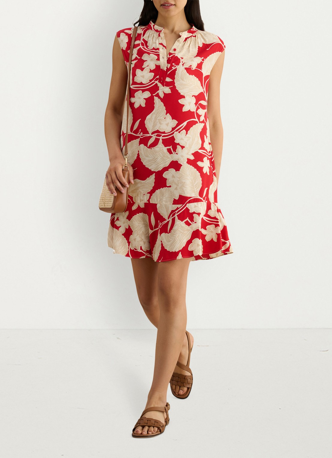 Hobbs Kesta mini tuniekjurk met bloemenprint - detail rood