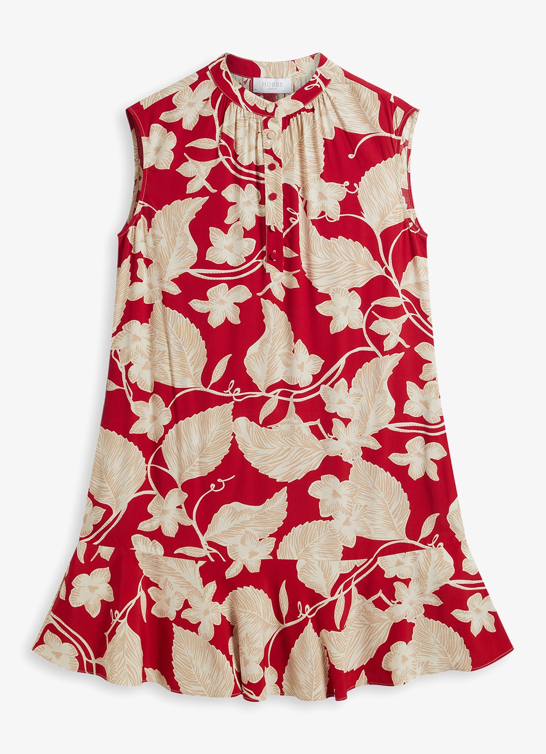 Hobbs Kesta mini tuniekjurk met bloemenprint - voorkant 3 rood